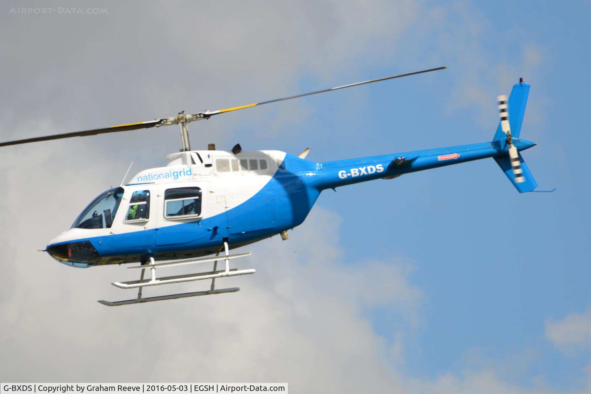 G-BXDS, 1979 Bell 206B JetRanger III C/N 2734, On approach to Norwich.