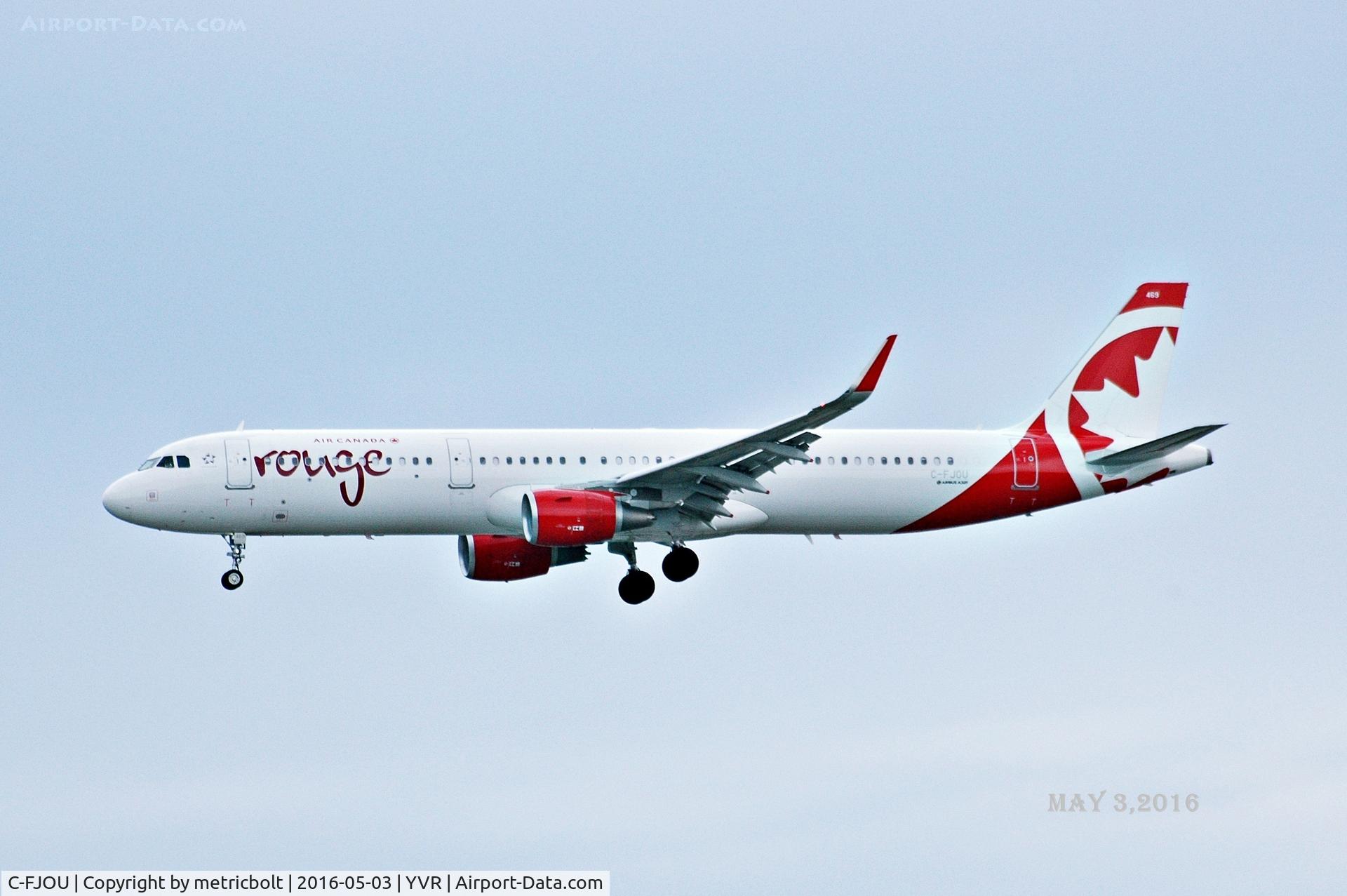 C-FJOU, 2015 Airbus A321-211 C/N 6873, Landing at YVR