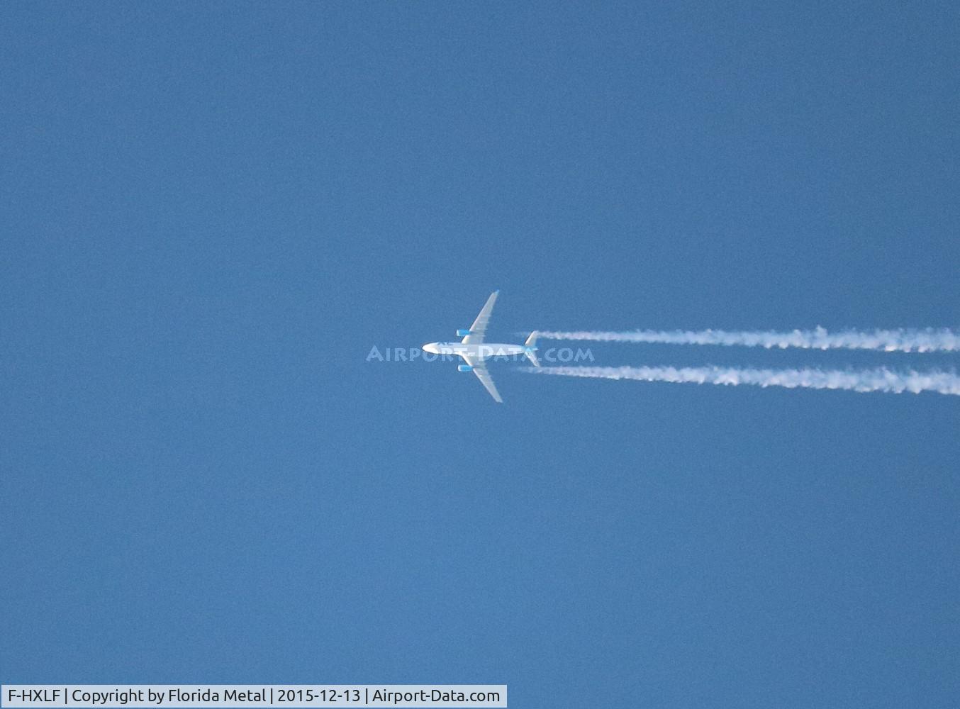 F-HXLF, 2012 Airbus A330-303 C/N 1360, XL Airways A330 flying over Miami from Paris to Cancun