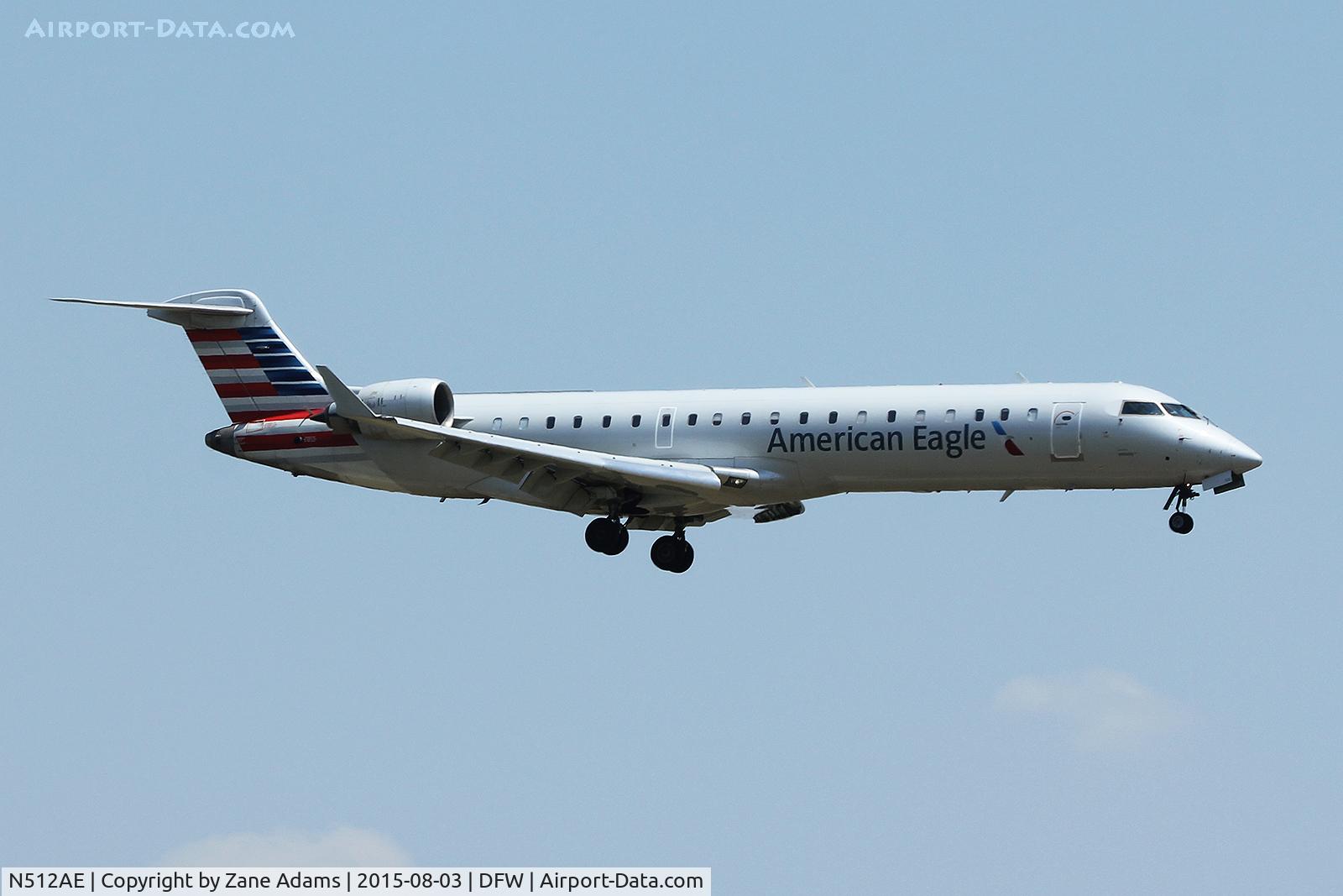 N512AE, Bombardier CRJ-701 (CL-600-2C10) Regional Jet C/N 10110, Landing at DFW Airport