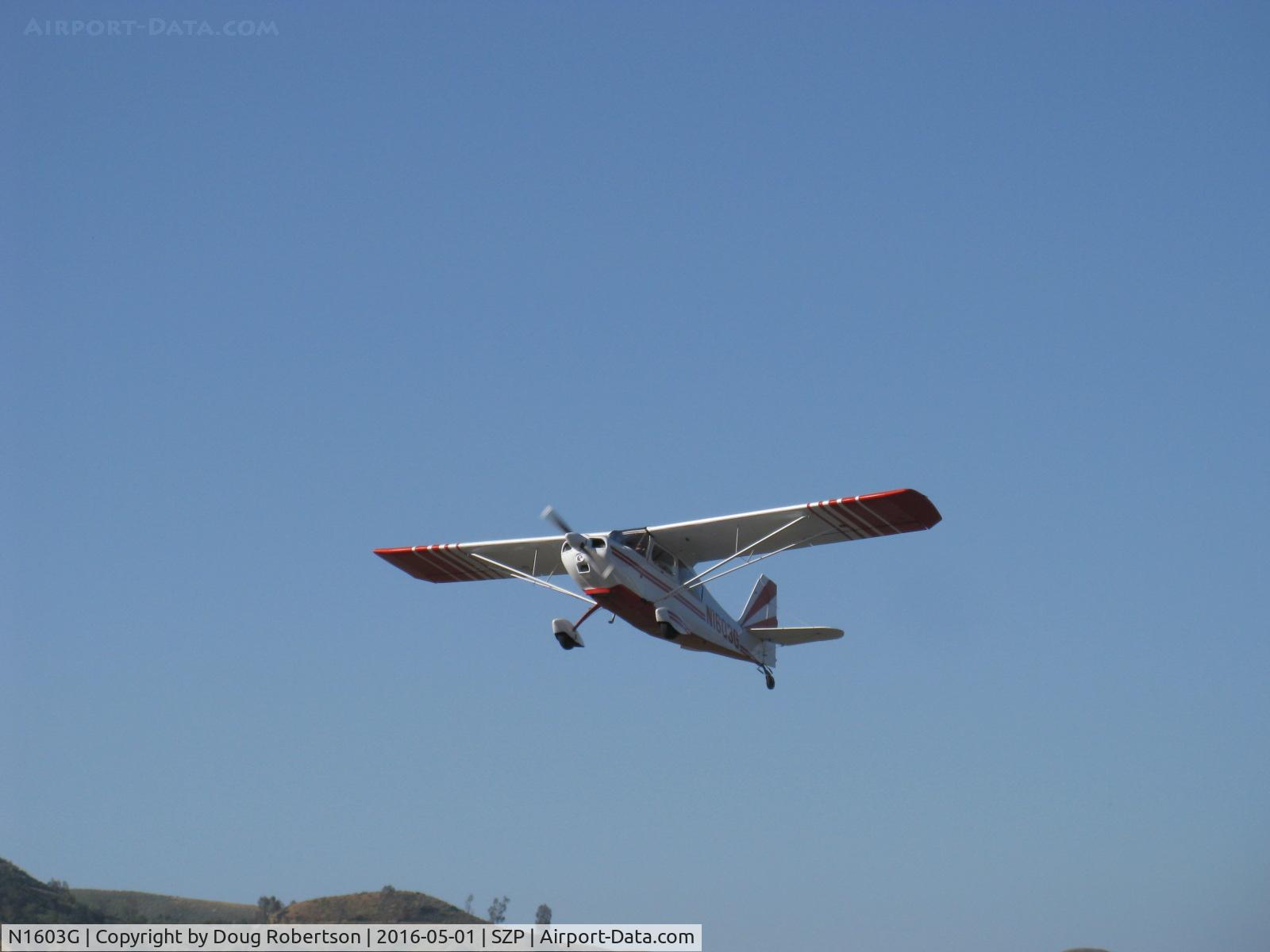 N1603G, 1968 Champion 7ECA Citabria C/N 609, 1968 Champion 7ECA CITABRIA, Lycoming O-235 115 Hp, takeoff climb Rwy 04