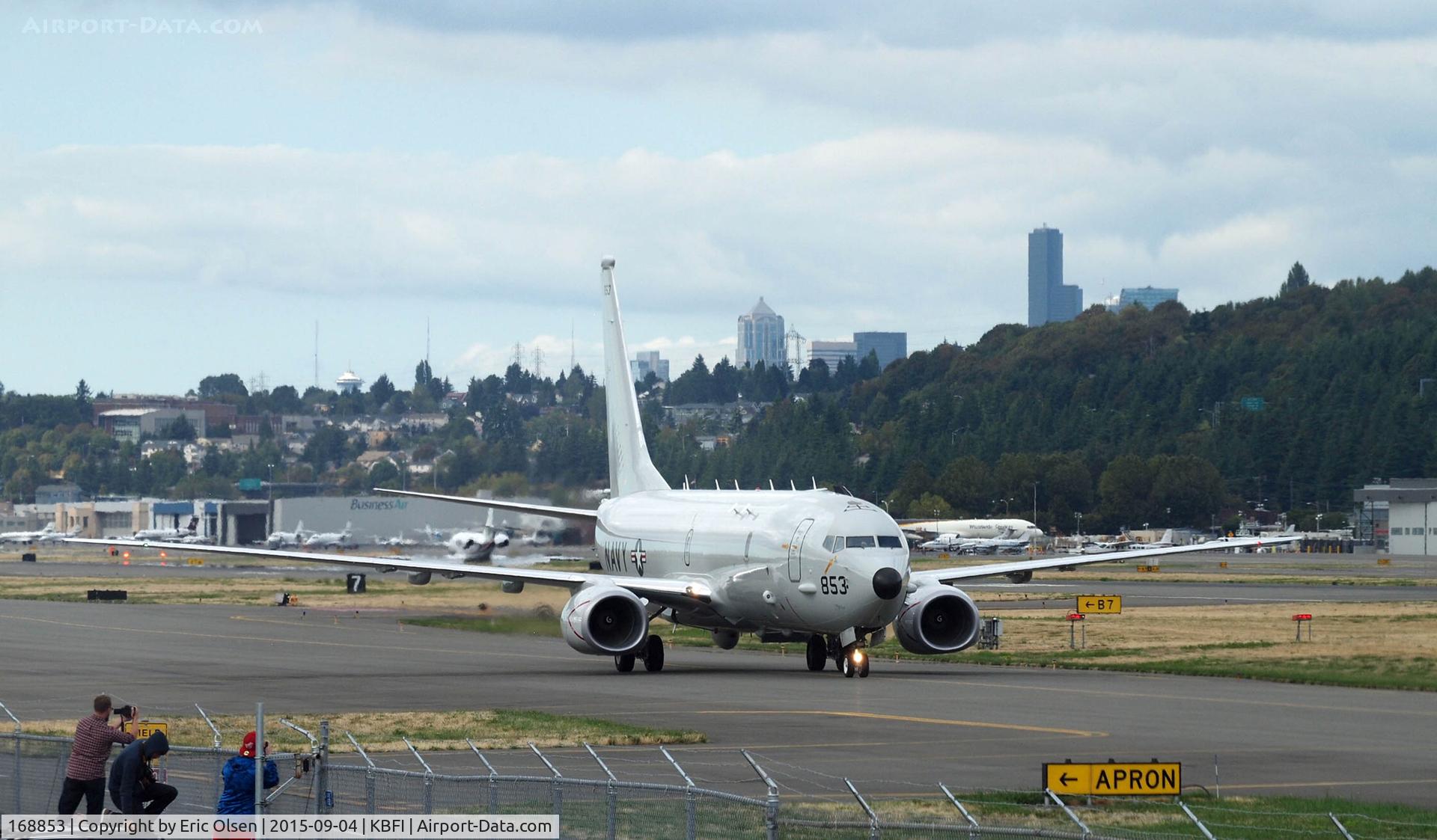 168853, 2015 Boeing P-8A Poseidon C/N 44145, P-8A Poseidon taxing by the Museum of Flight in Seattle, WA.