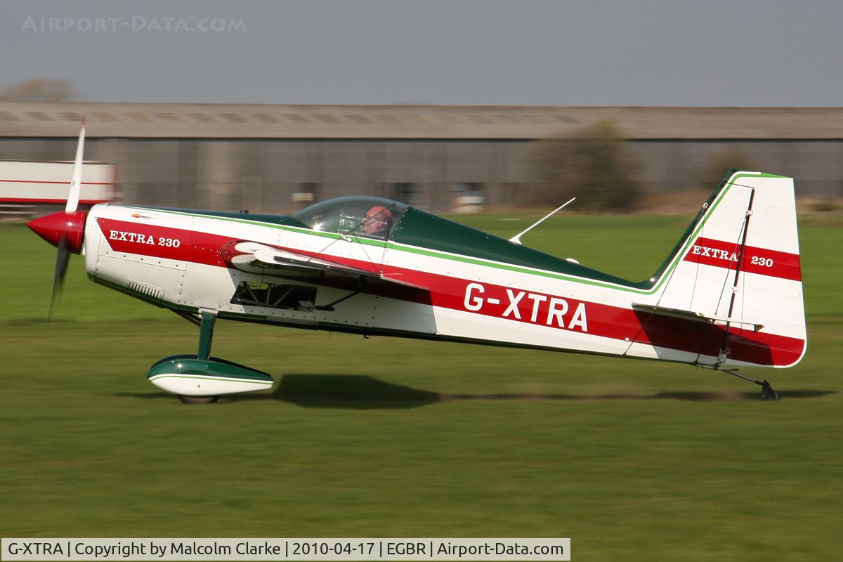 G-XTRA, 1987 Extra EA-230 C/N 12A, Extra EA-230. A participant in the 2010 John McLean Trophy aerobatics competition, Breighton Airfield, UK.