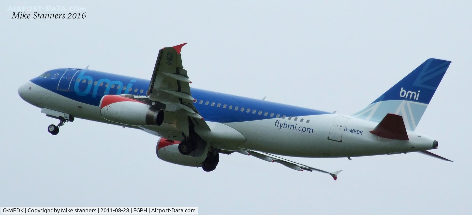 G-MEDK, 2005 Airbus A320-232 C/N 2441, BMI A320 Departs runway 24 to LHR