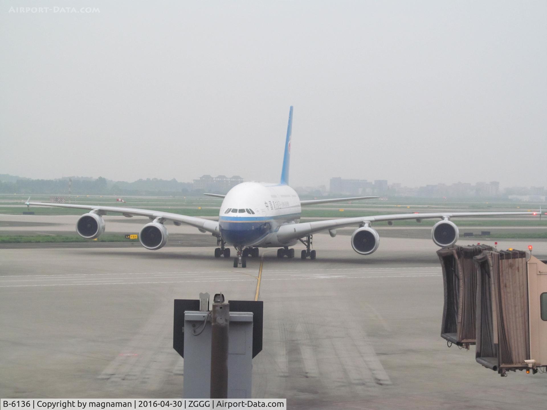 B-6136, 2011 Airbus A380-841 C/N 031, parking up!