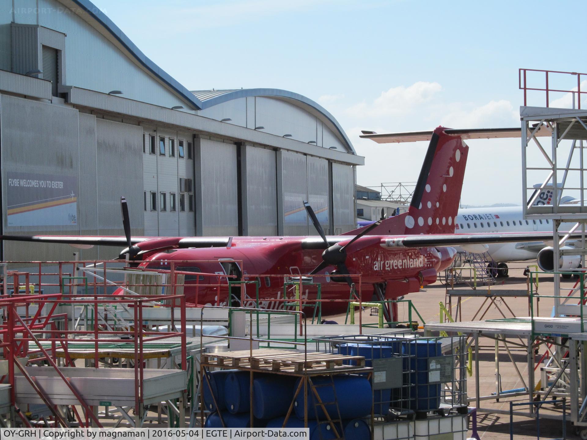 OY-GRH, 1997 De Havilland Canada DHC-8-202 Dash 8 C/N 488, blame fly be for the foreground detritus