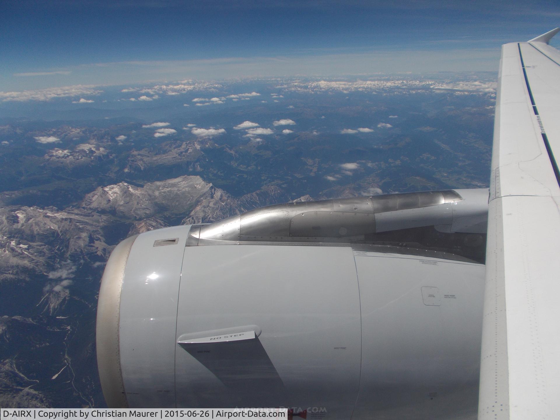 D-AIRX, 1998 Airbus A321-131 C/N 0887, Lufthansa A321 Wing Enroute from MUC-FCO over Alps
