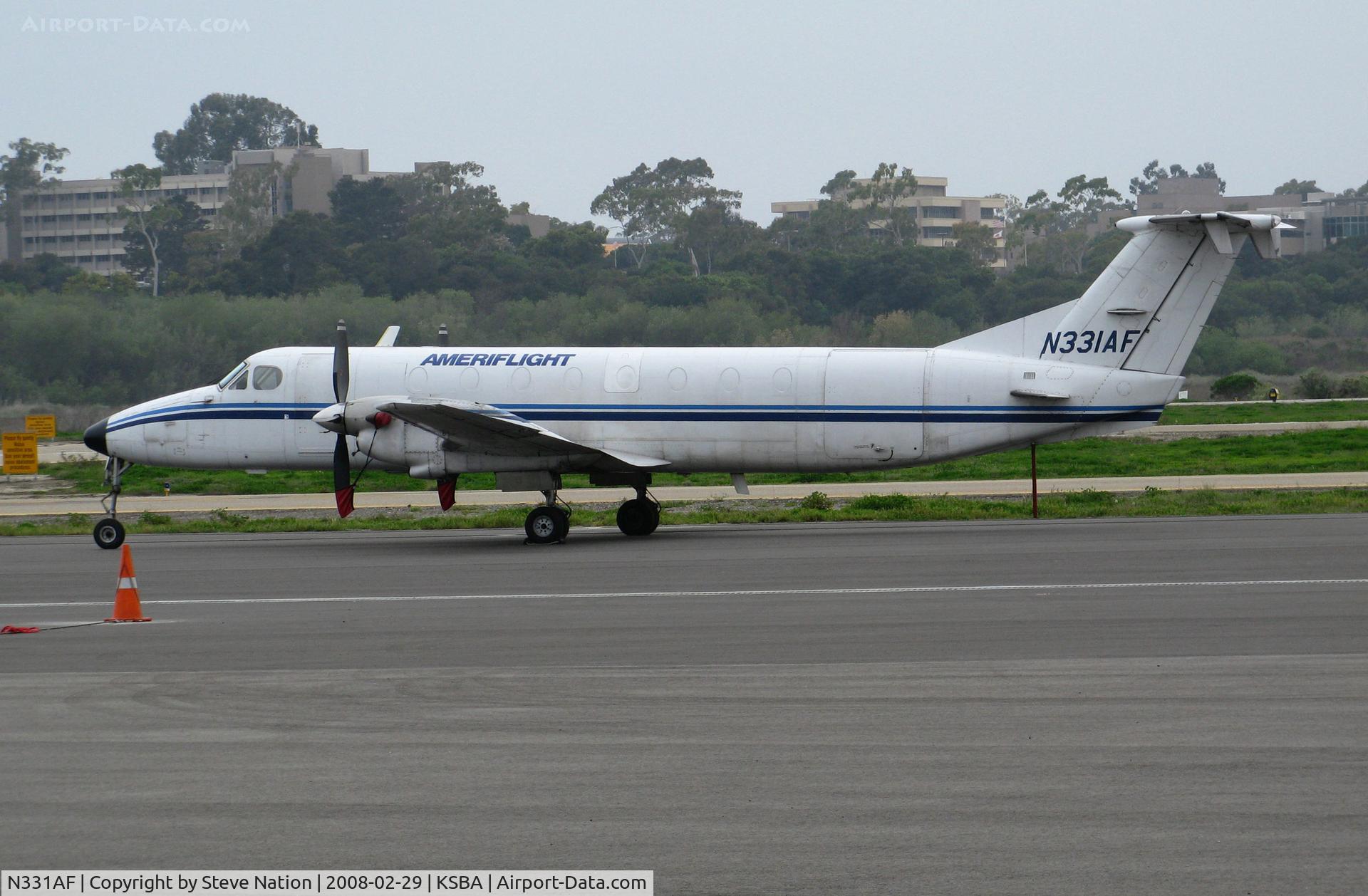N331AF, 1985 Beech 1900C C/N UB-44, Ameriflight 1985 Beech 1900C awaiting nightly mail and packages @ Santa Barbara Municipal Airport, CA