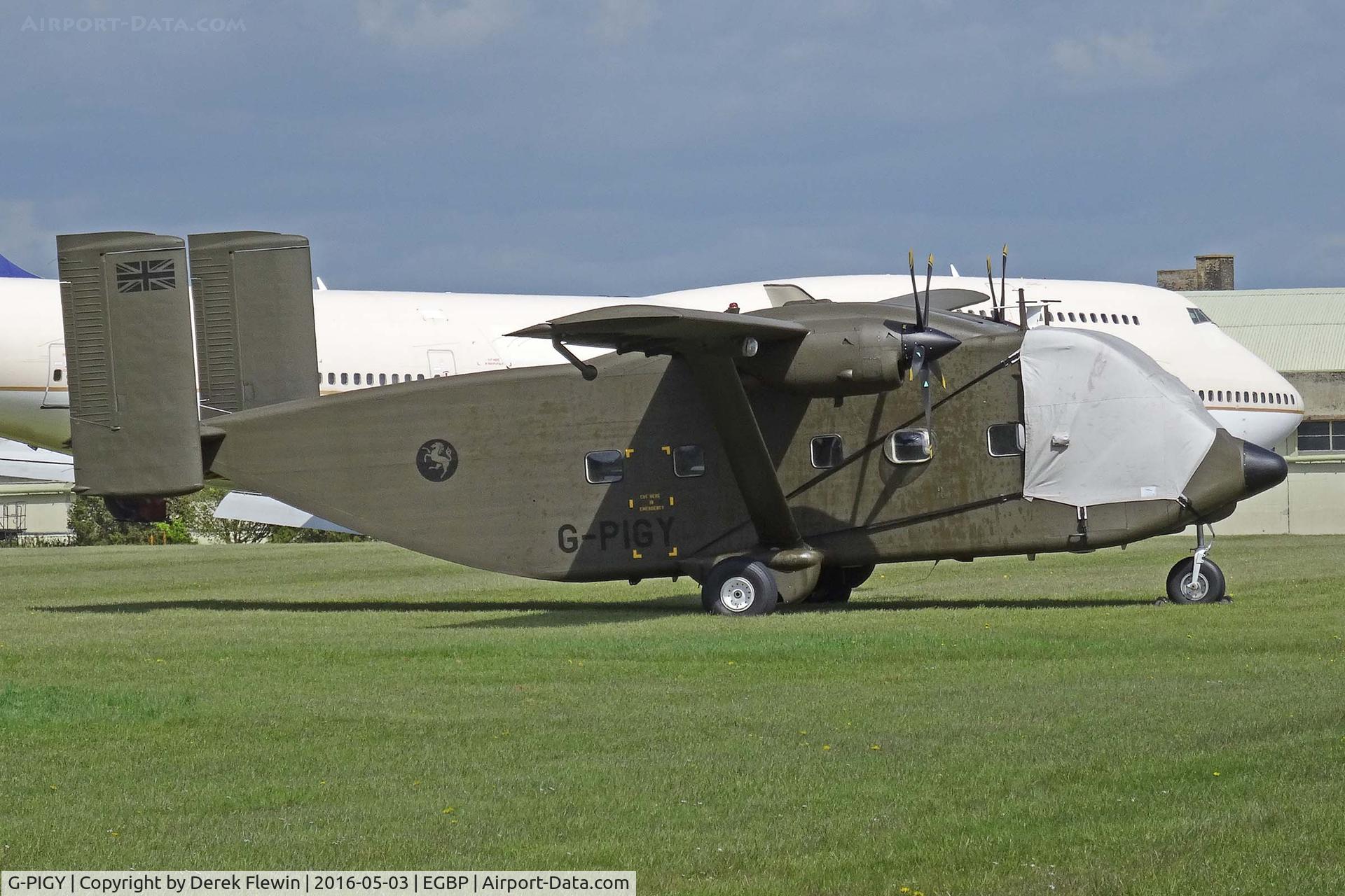 G-PIGY, 1975 Short SC-7 Skyvan 3-100 C/N SH.1943, Skyvan, Invicta Aviation Ltd Wevelgem based, previously G-14-111, 5T-MAM, G-14-1943, LX-JUL, Seen parked and covered up.