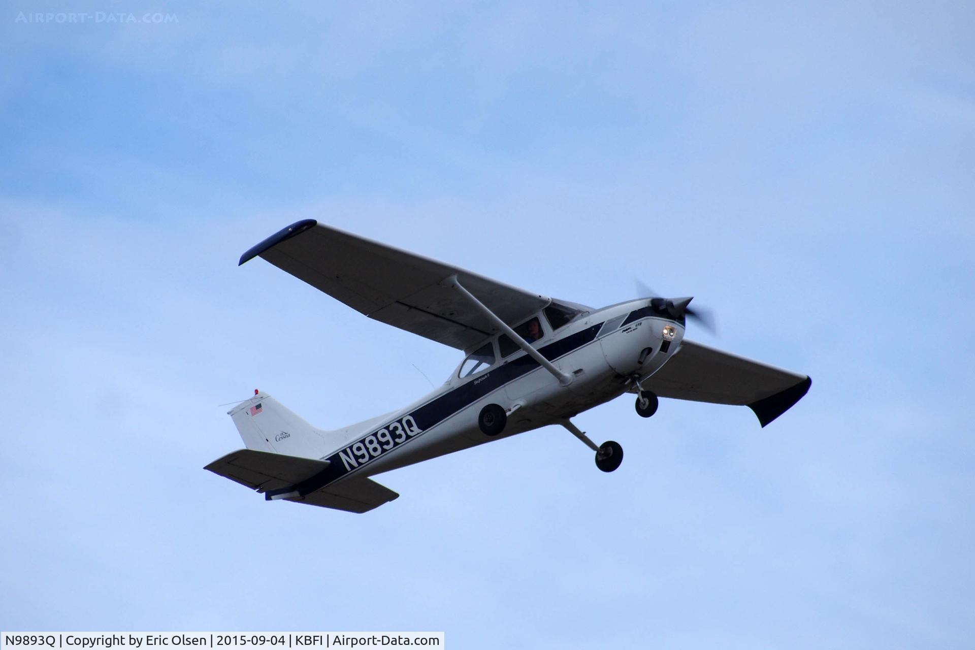 N9893Q, 1975 Cessna 172M C/N 17265837, Cessna 172M over Boeing Field.