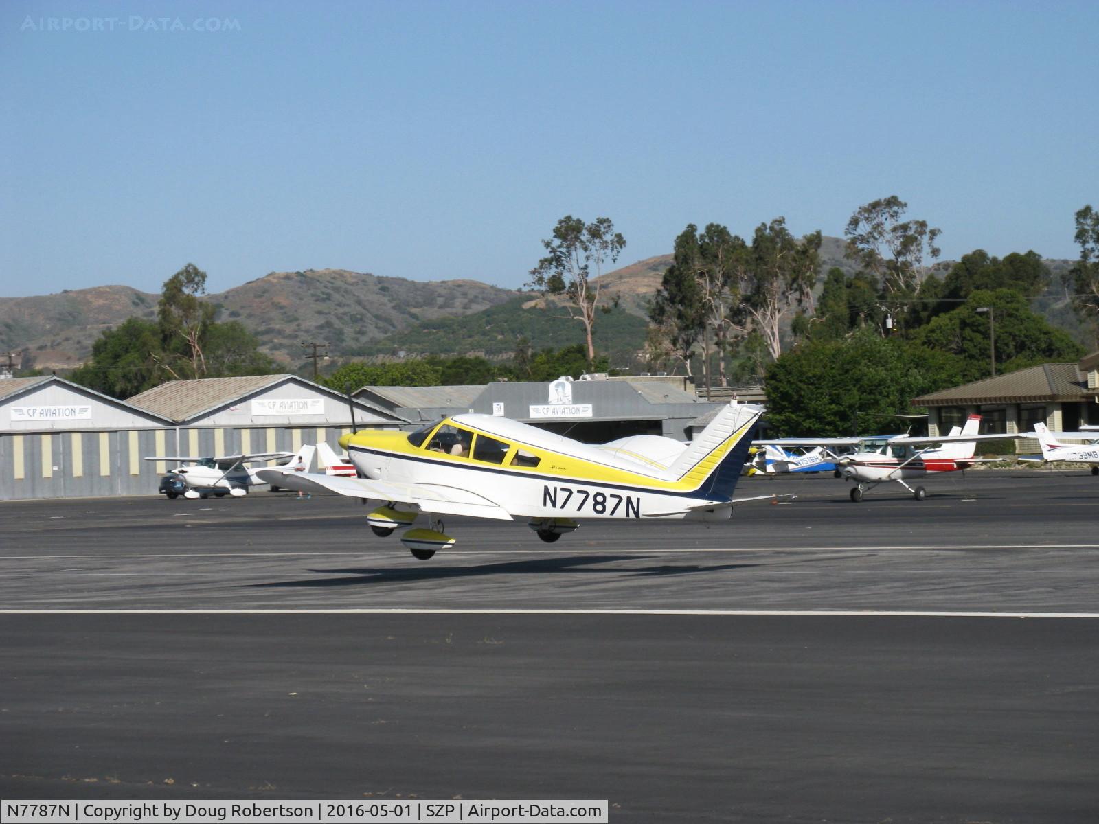 N7787N, 1969 Piper PA-28-180 Cherokee C/N 28-5235, 1969 Piper PA-28-180 CHEROKEE, Lycoming O&VO-360 180 Hp, landing Rwy 22