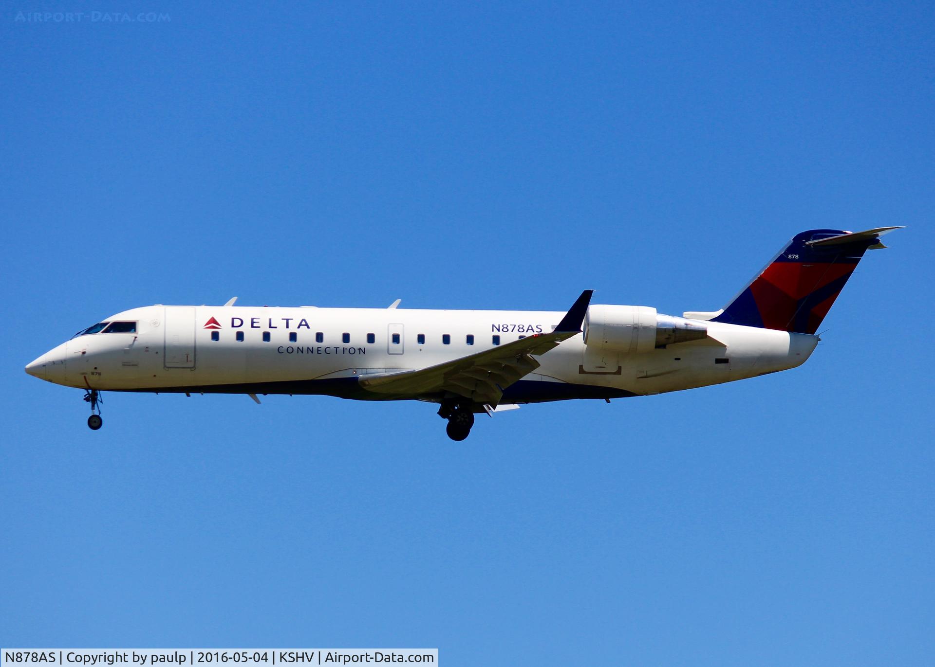 N878AS, 2002 Bombardier CRJ-200ER (CL-600-2B19) C/N 7590, At Shreveport Regional.
