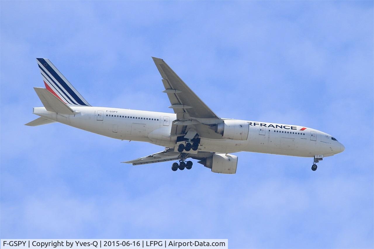 F-GSPY, 2002 Boeing 777-228/ER C/N 32305, Boeing 777-228 (ER), Short approach rwy 08R, Roissy Charles De Gaulle Airport (LFPG-CDG)