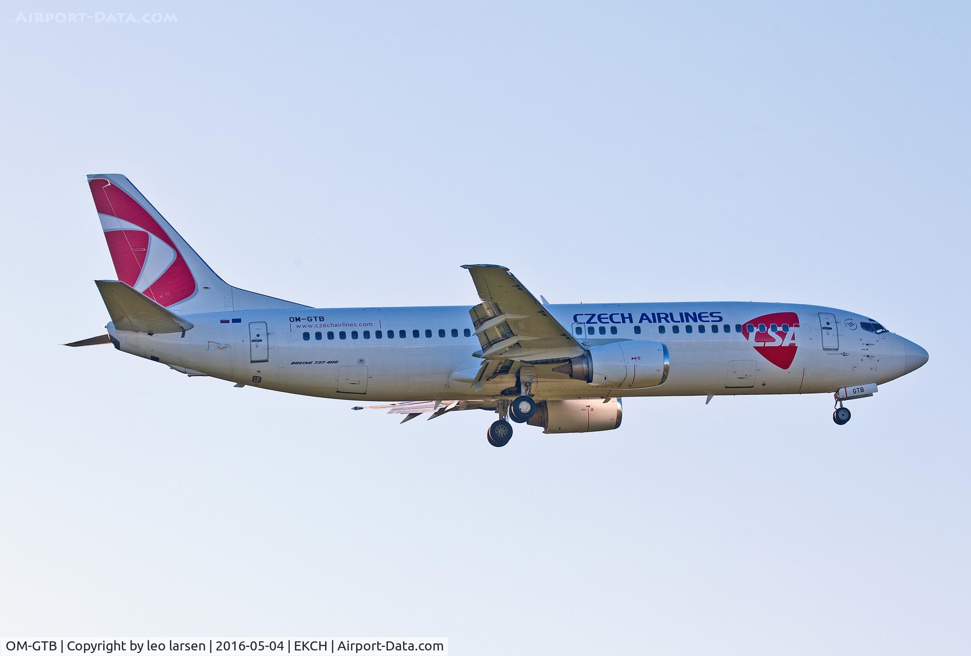 OM-GTB, 1997 Boeing 737-49R C/N 28882, Copenhagen 4.5.16 now in CSA c/s.