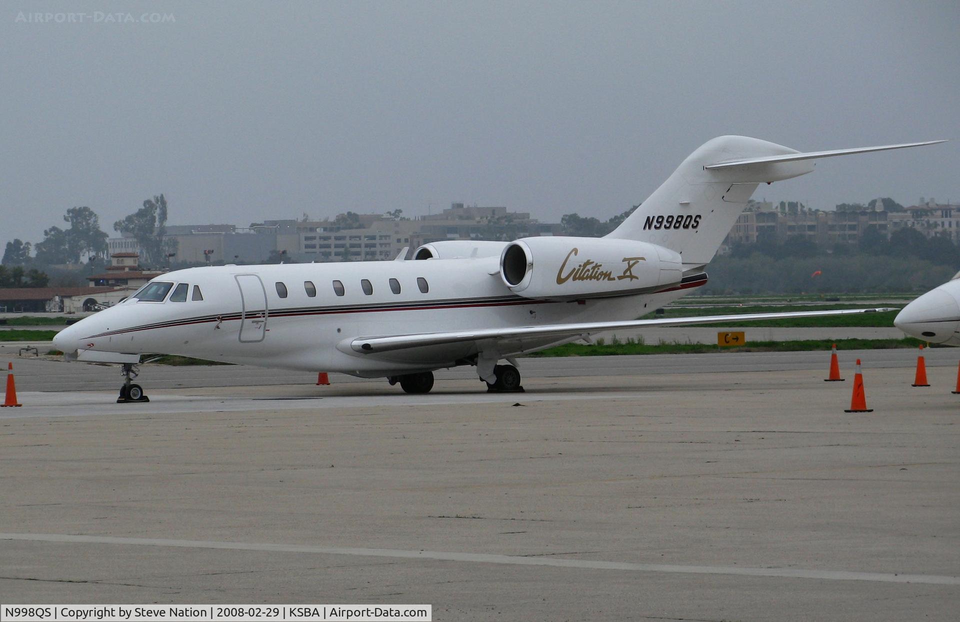 N998QS, 2002 Cessna 750 Citation X Citation X C/N 750-0198, NetJets 2002 Cessna 750 @ Santa Barbara Municipal Airport, CA