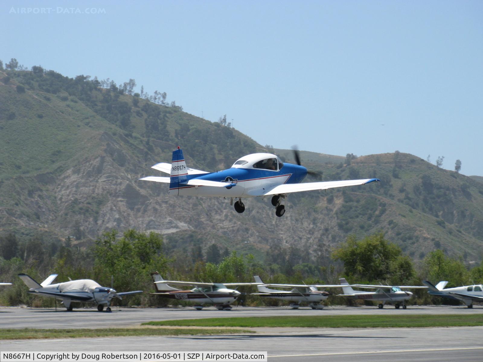 N8667H, 1947 North American Navion C/N NAV-4-667, 1947 North American NAVION, Continental IO-520 285 Hp upgrade, takeoff climb Rwy 22, suckin-'em up, Young Eagles flight