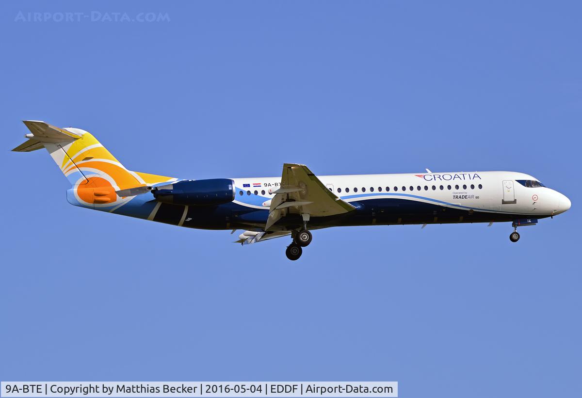 9A-BTE, 1992 Fokker 100 (F-28-0100) C/N 11416, 9A-BTE
