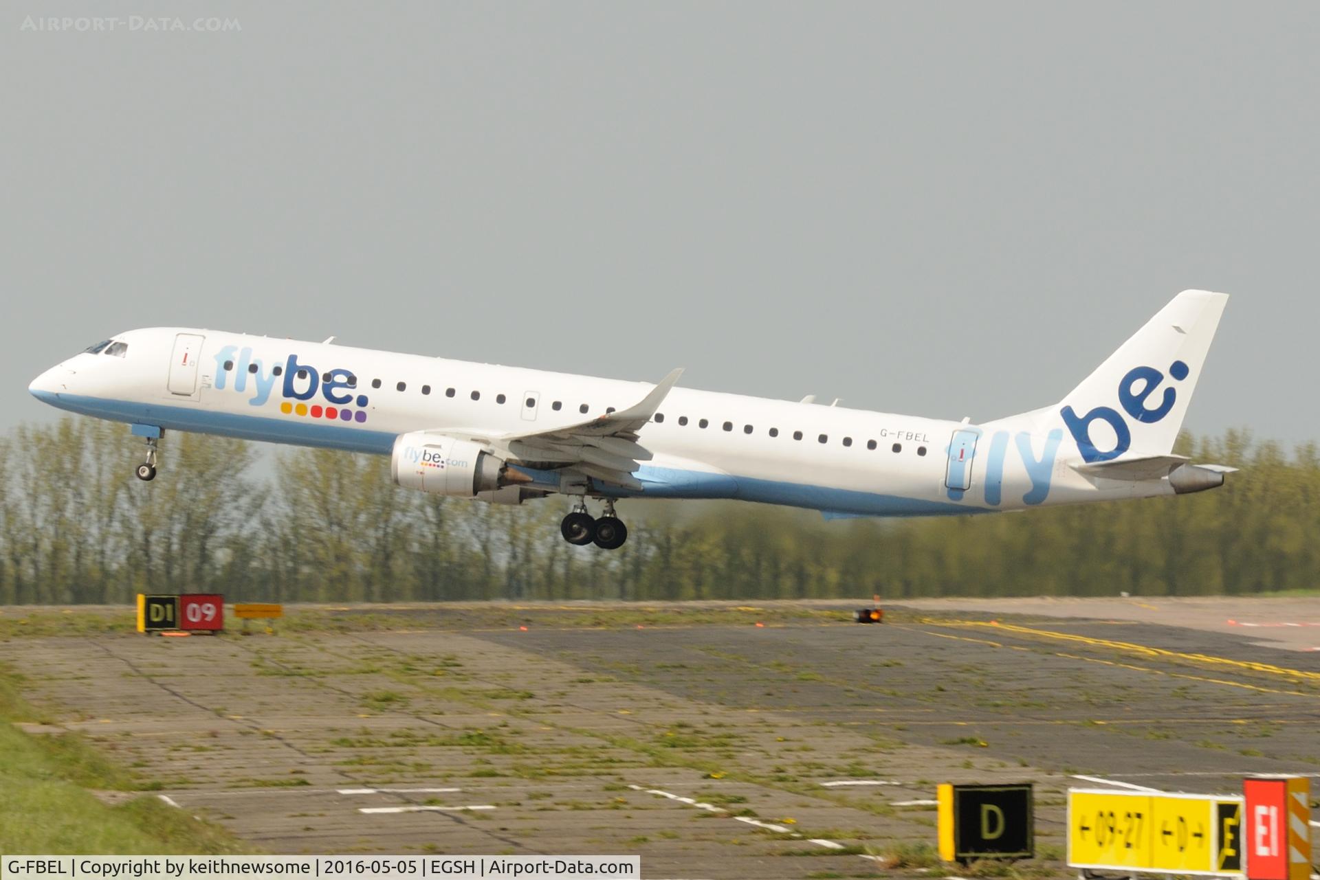 G-FBEL, 2008 Embraer 195LR (ERJ-190-200LR) C/N 19000184, Leaving runway 27.