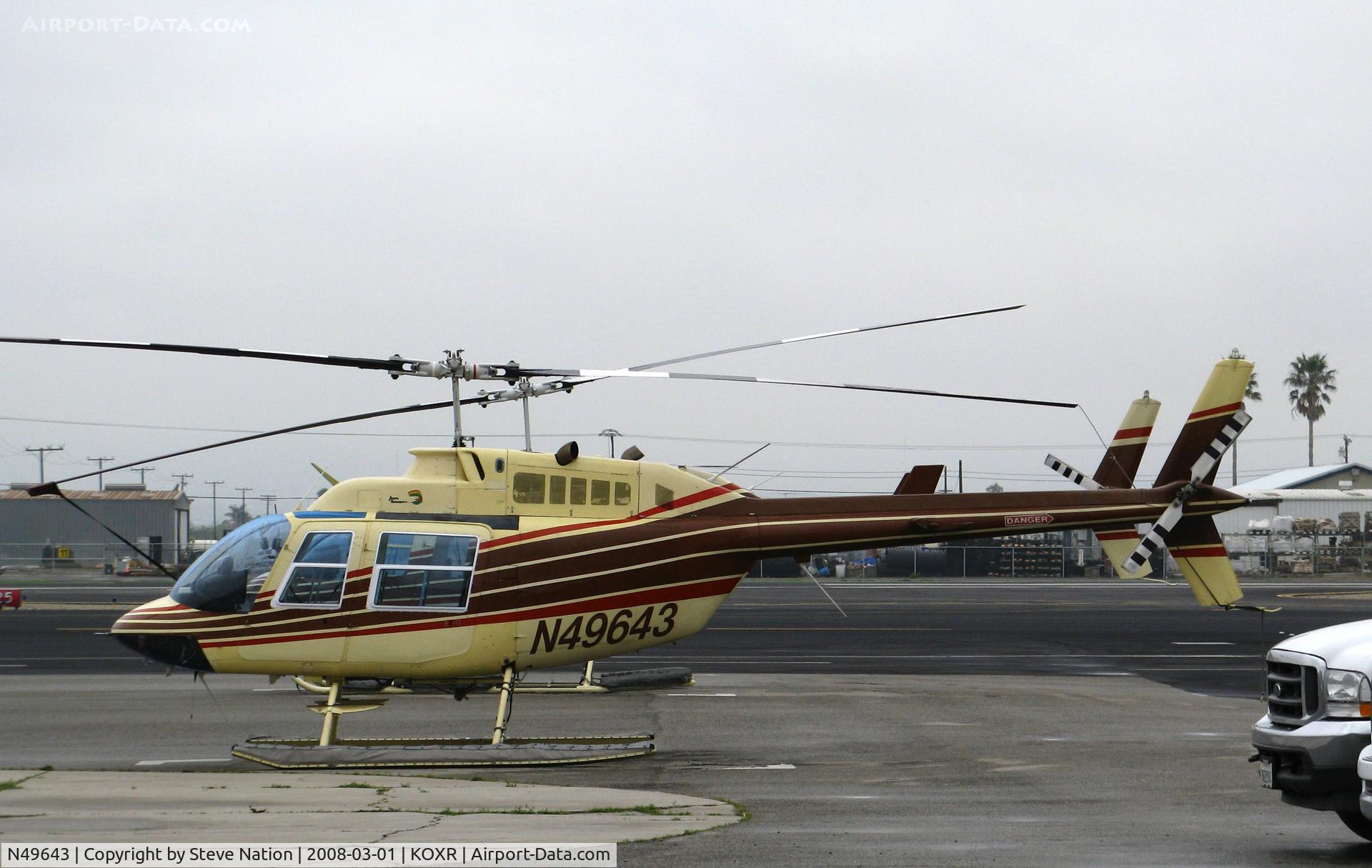 N49643, 1975 Bell 206B JetRanger C/N 1813, Aspen Ag Helicopters 1975 Bell 206B @ Oxnard Municipal Airport, CA home base
