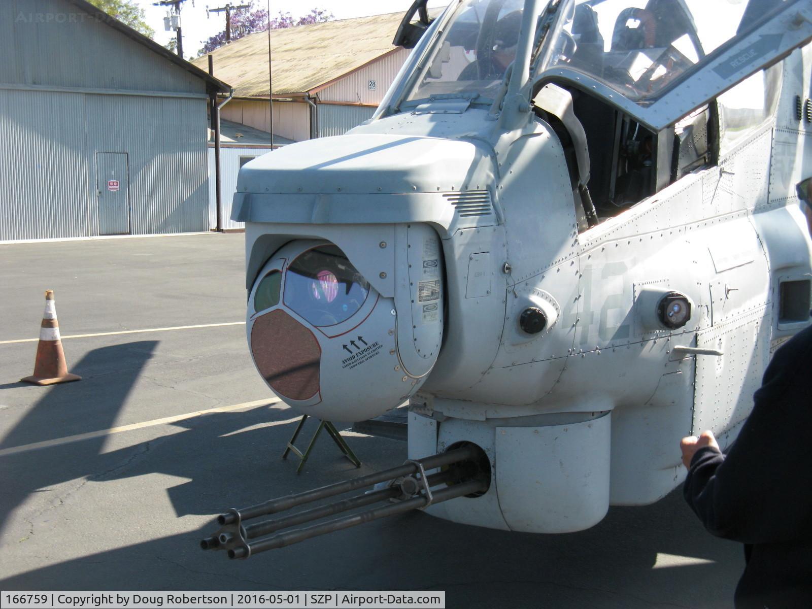 166759, 2005 Bell AH-1Z Viper C/N Not found 166759, BELL TEXTRON AH-1Z COBRA/VIPER, two General Electric T700-GE-401C/C Turboshaft rated 1,800 shp each, nose multi-sensor-radar, laser, etc  turret and three barrel 20mm gun below can be slaved to helmet-mounted sight.