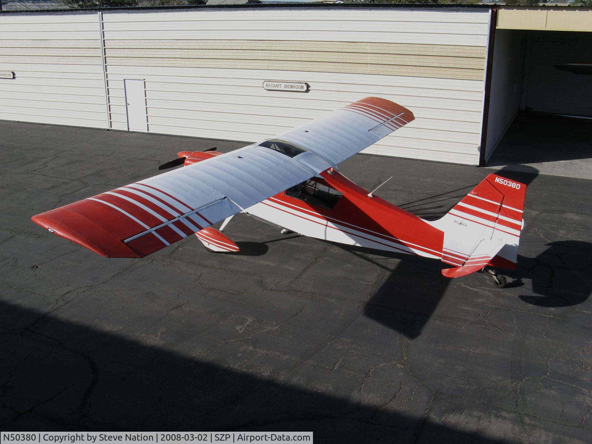 N50380, 1979 Bellanca 7ECA Citabria Citabria C/N 1291-79, Locally-based 1979 Bellanca 7ECA photographed from top of stairs @ Santa Paula Airport, CA