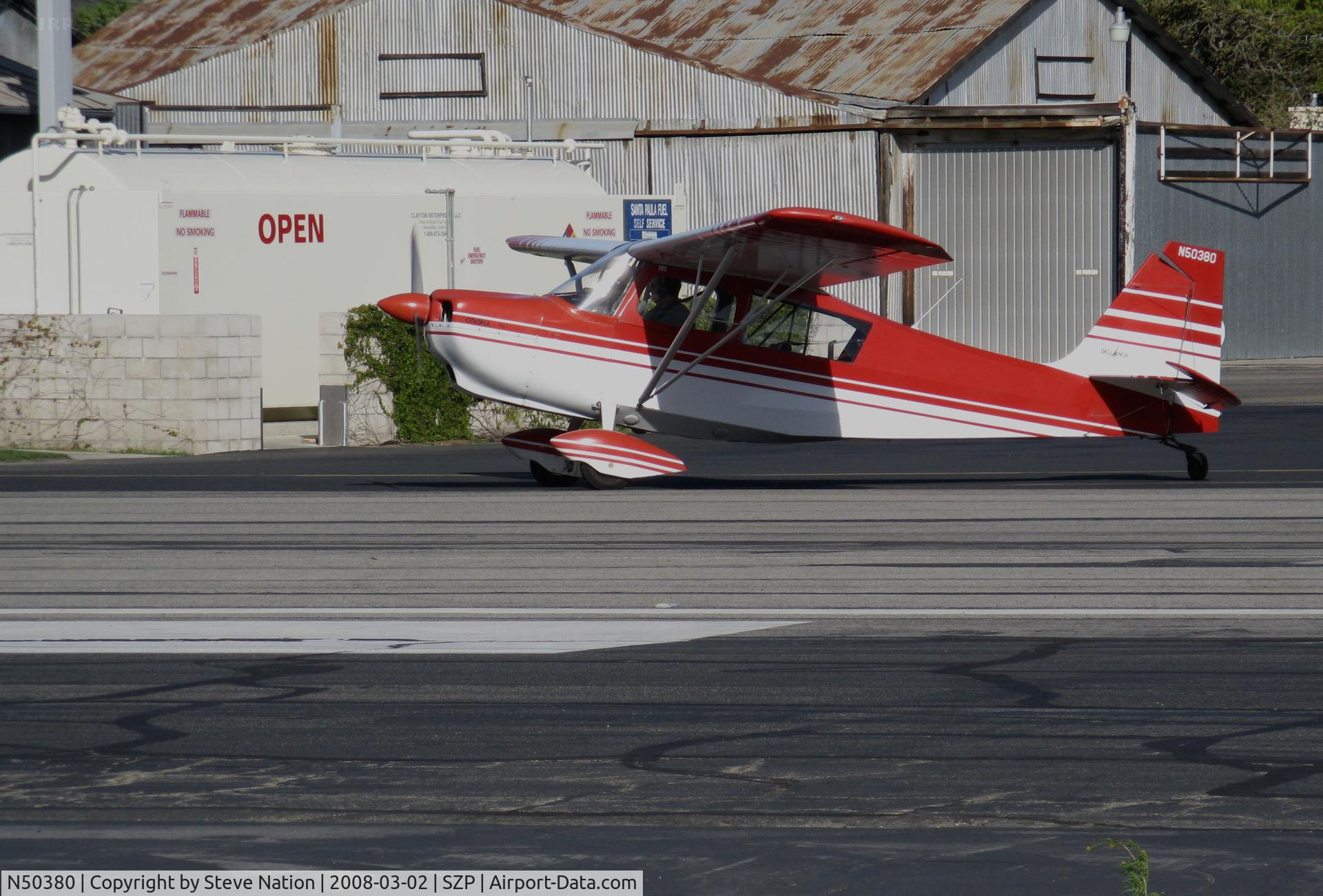 N50380, 1979 Bellanca 7ECA Citabria Citabria C/N 1291-79, Locally-based 1979 Bellanca 7ECA taxis for takeoff @ Santa Paula Airport, CA