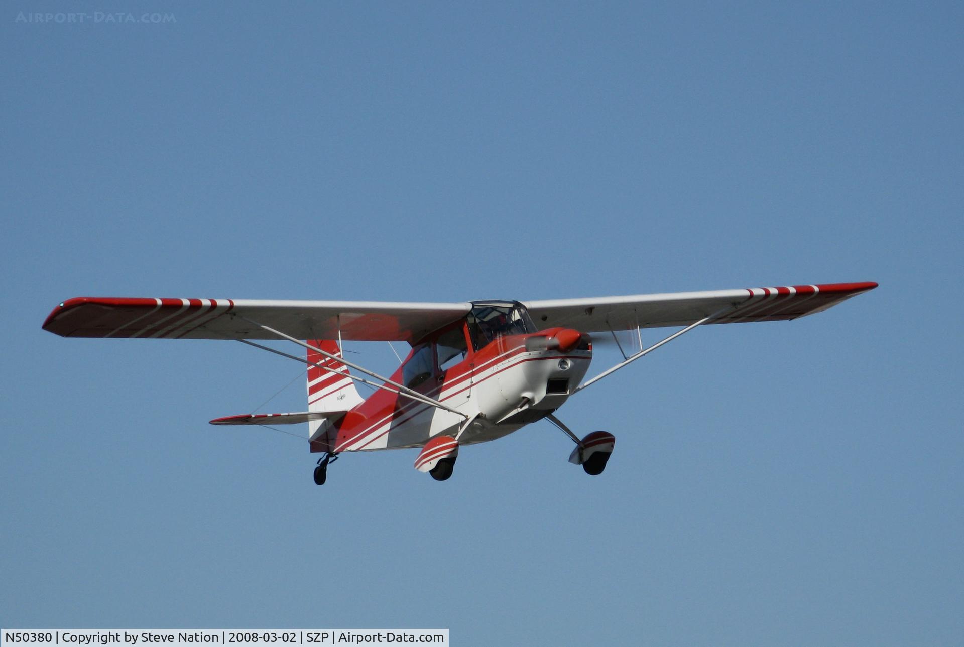 N50380, 1979 Bellanca 7ECA Citabria Citabria C/N 1291-79, Locally-based 1979 Bellanca 7ECA climbing out @ Santa Paula Airport, CA