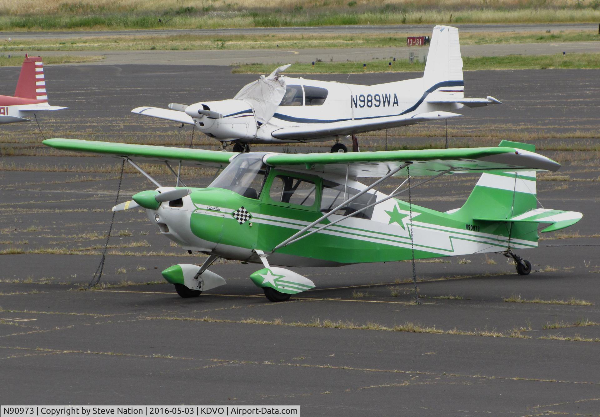 N90973, 1973 Bellanca 7ECA Citabria C/N 902-73, Vacaville, CA (Nut Tree Airport-based) 1973 Bellanca 7ECA from observation deck @ Gnoss Field, Novato, CA