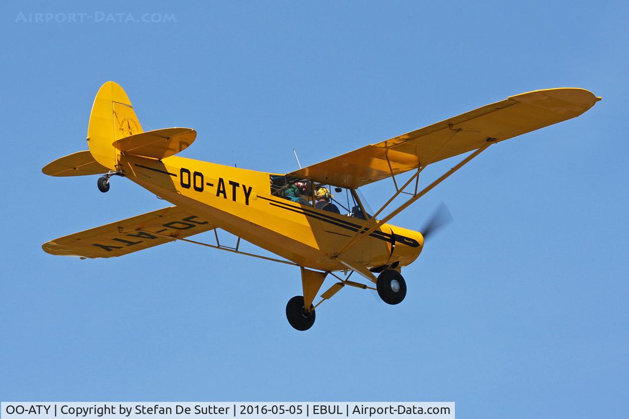 OO-ATY, Piper L-18C Super Cub (PA-18-95) C/N 18-3221, Participant of the precision landing contest @ EBUL.