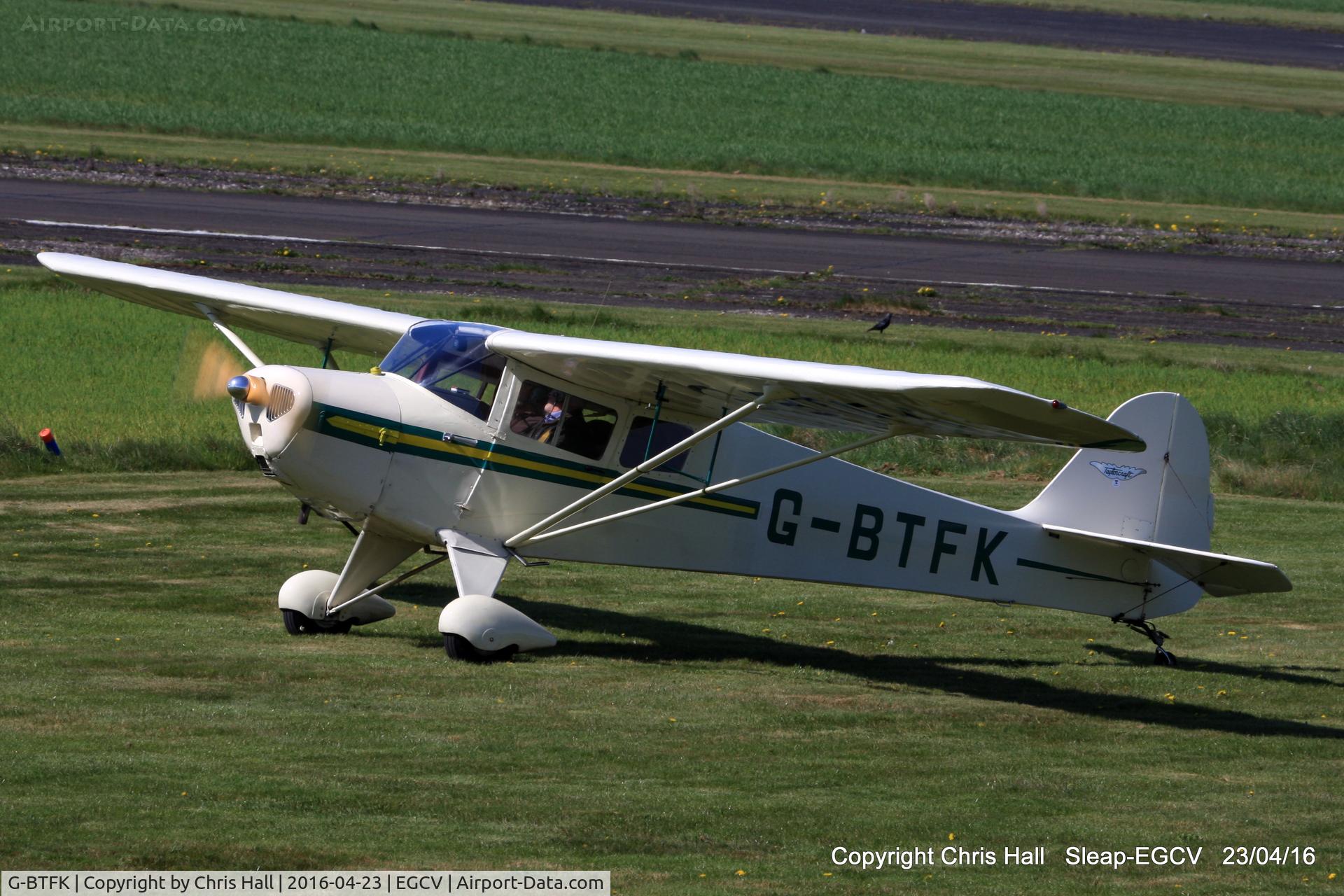 G-BTFK, 1947 Taylorcraft BC-12D Twosome C/N 10540, at Sleap