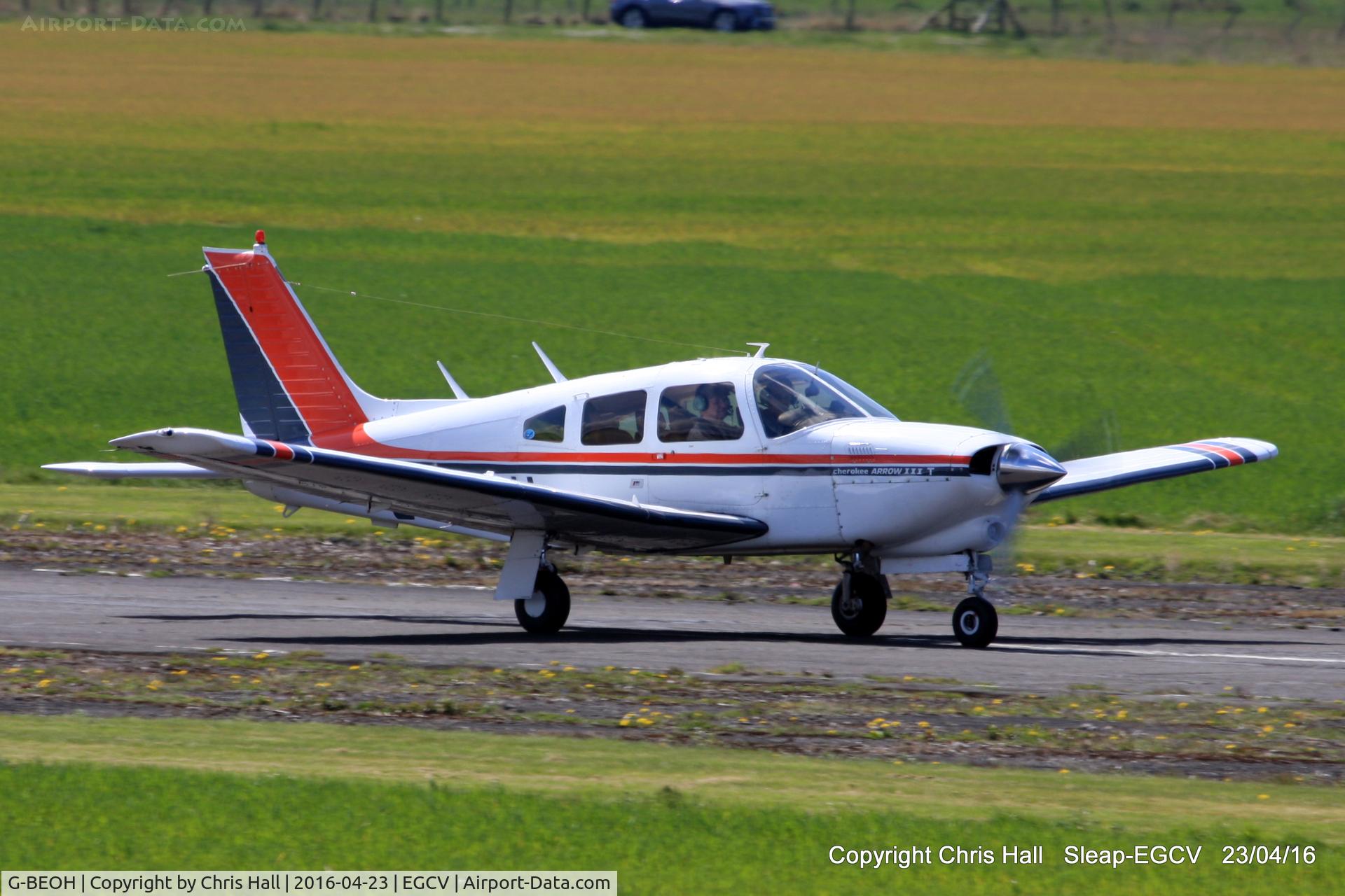 G-BEOH, 1977 Piper PA-28R-201T Cherokee Arrow III C/N 28R-7703038, at Sleap