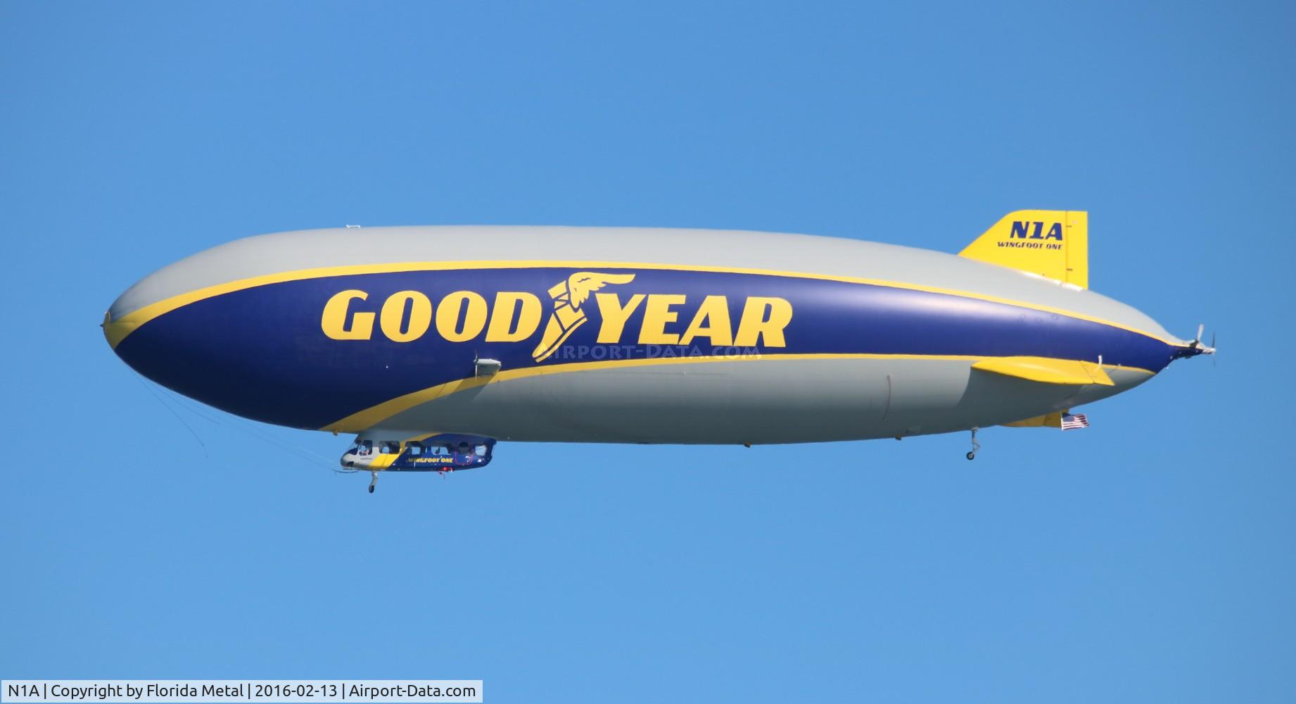 N1A, 2014 Zeppelin LZ N07-101 C/N 006, Goodyear Air Ship in flight over Ponce Inlet near New Smyrna Beach