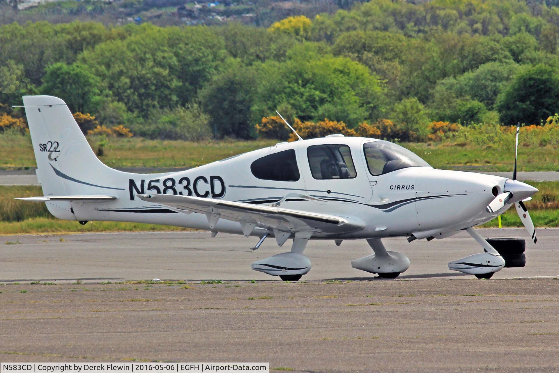 N583CD, 2006 Cirrus SR22 GTS C/N 1809, SR22 GTS, Haverfordwest based, previously N593CD, frequent visitor to EGFH, parked up.