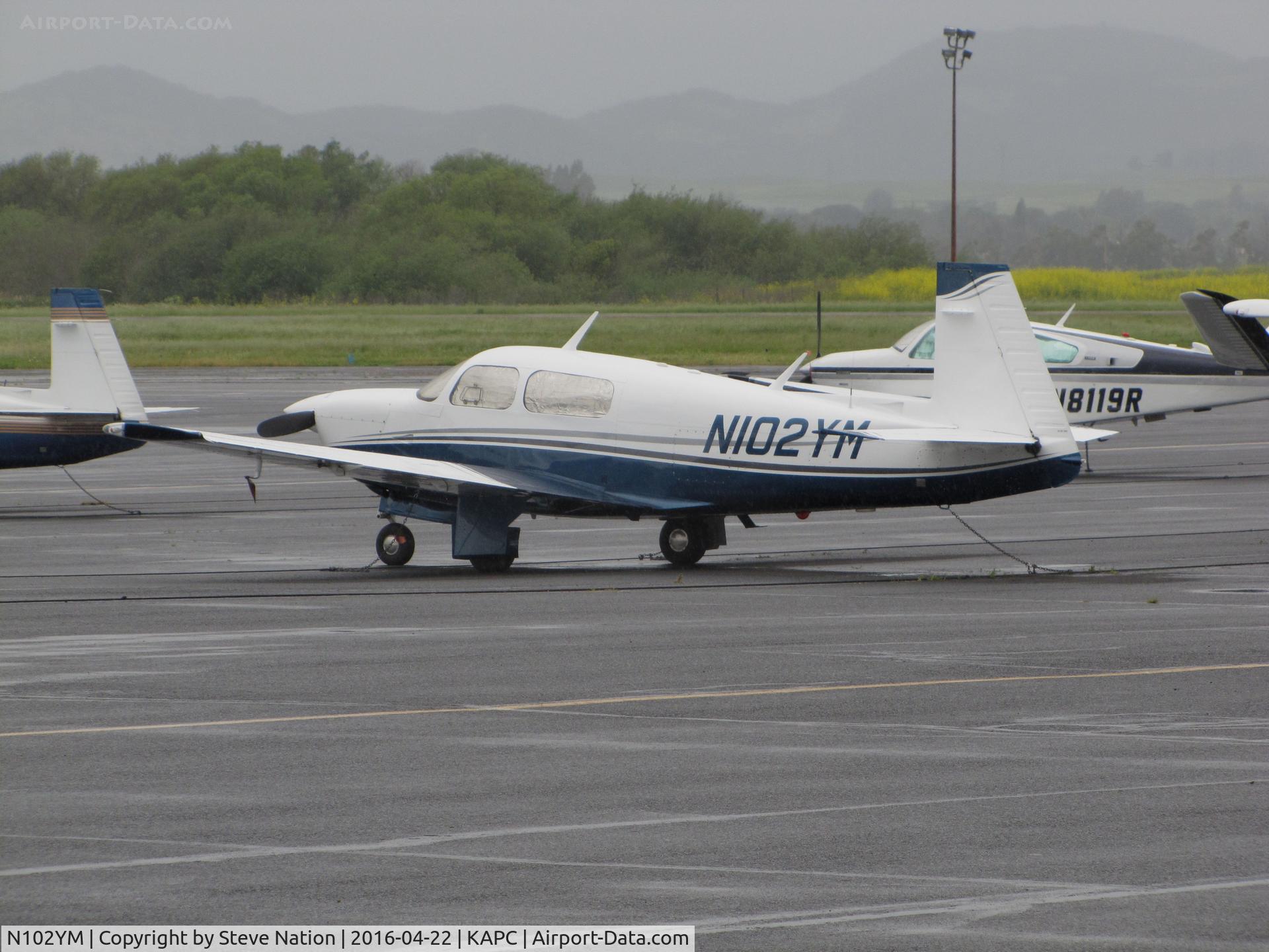 N102YM, 1996 Mooney M20J 201 C/N 24-3389, Eagle, ID-based 1996 Mooney M20J in new color scheme @ Napa County Airport, CA
