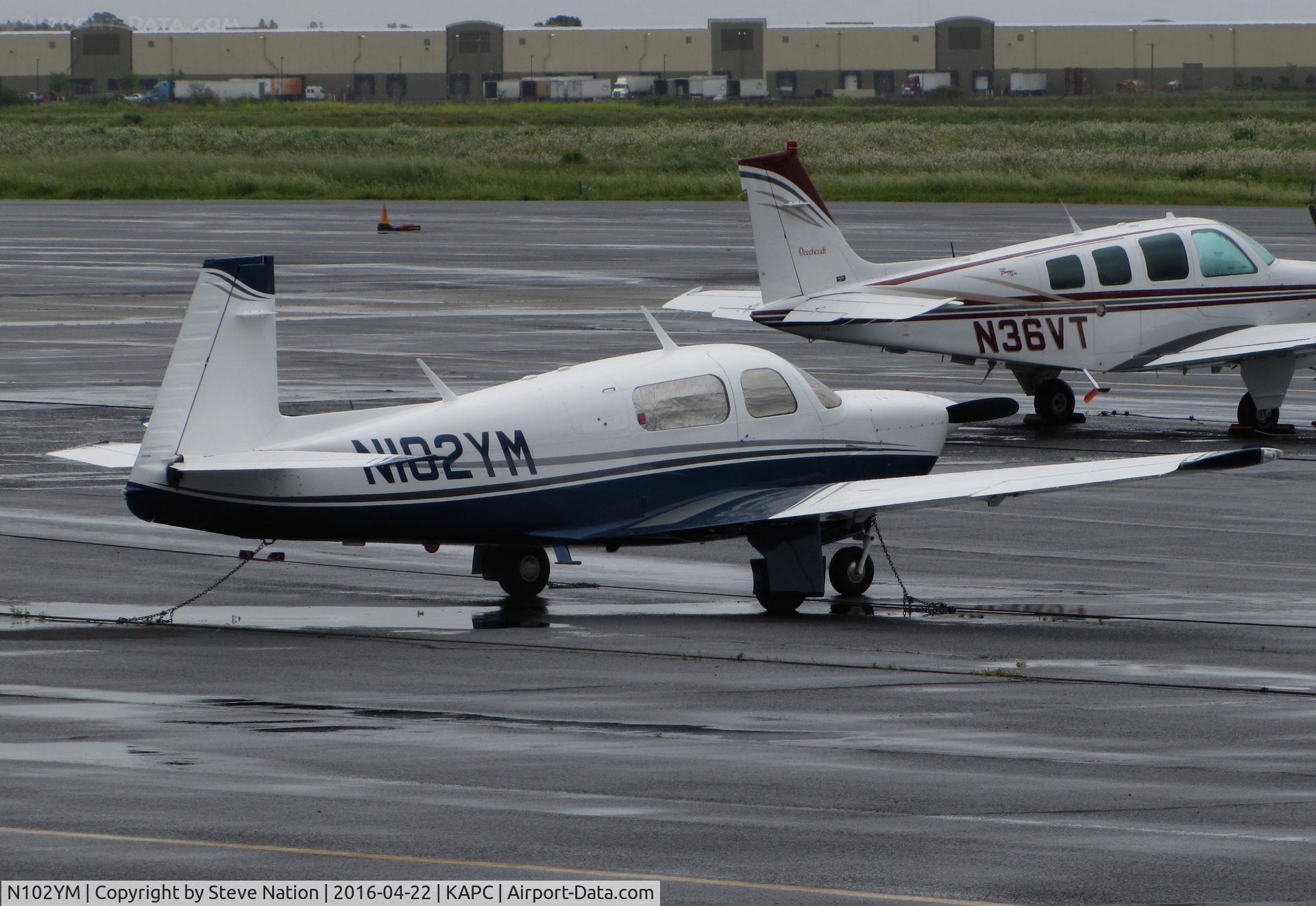 N102YM, 1996 Mooney M20J 201 C/N 24-3389, Eagle, ID-based 1996 Mooney M20J in new color scheme @ Napa County Airport, CA