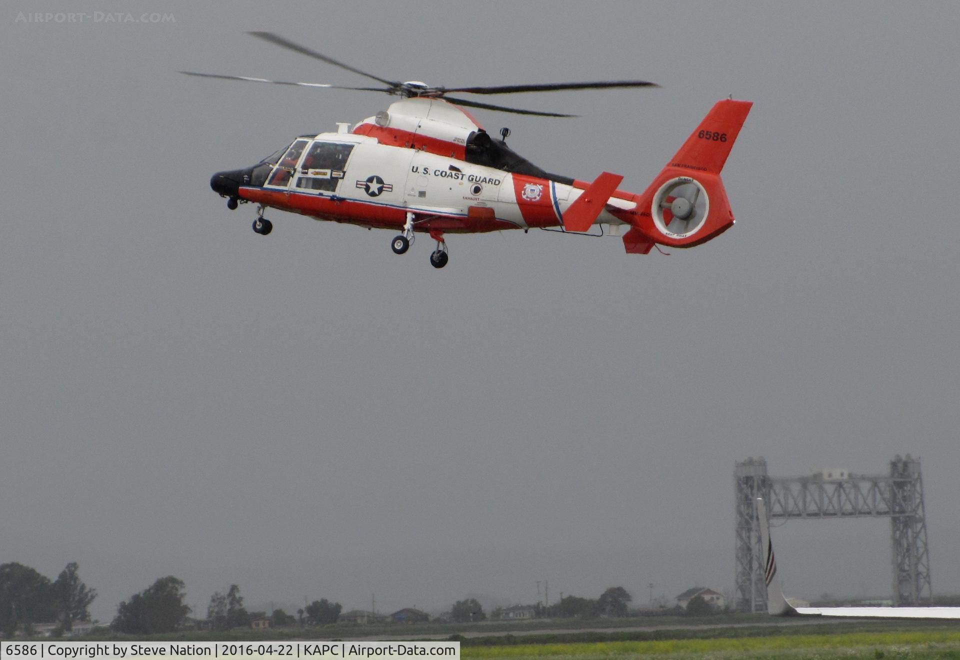 6586, Aerospatiale MH-65D Dolphin C/N 6285, USCG Aerospatiale HH-65C from CGAS San Francisco, CA on final @ Napa County Airport, CA