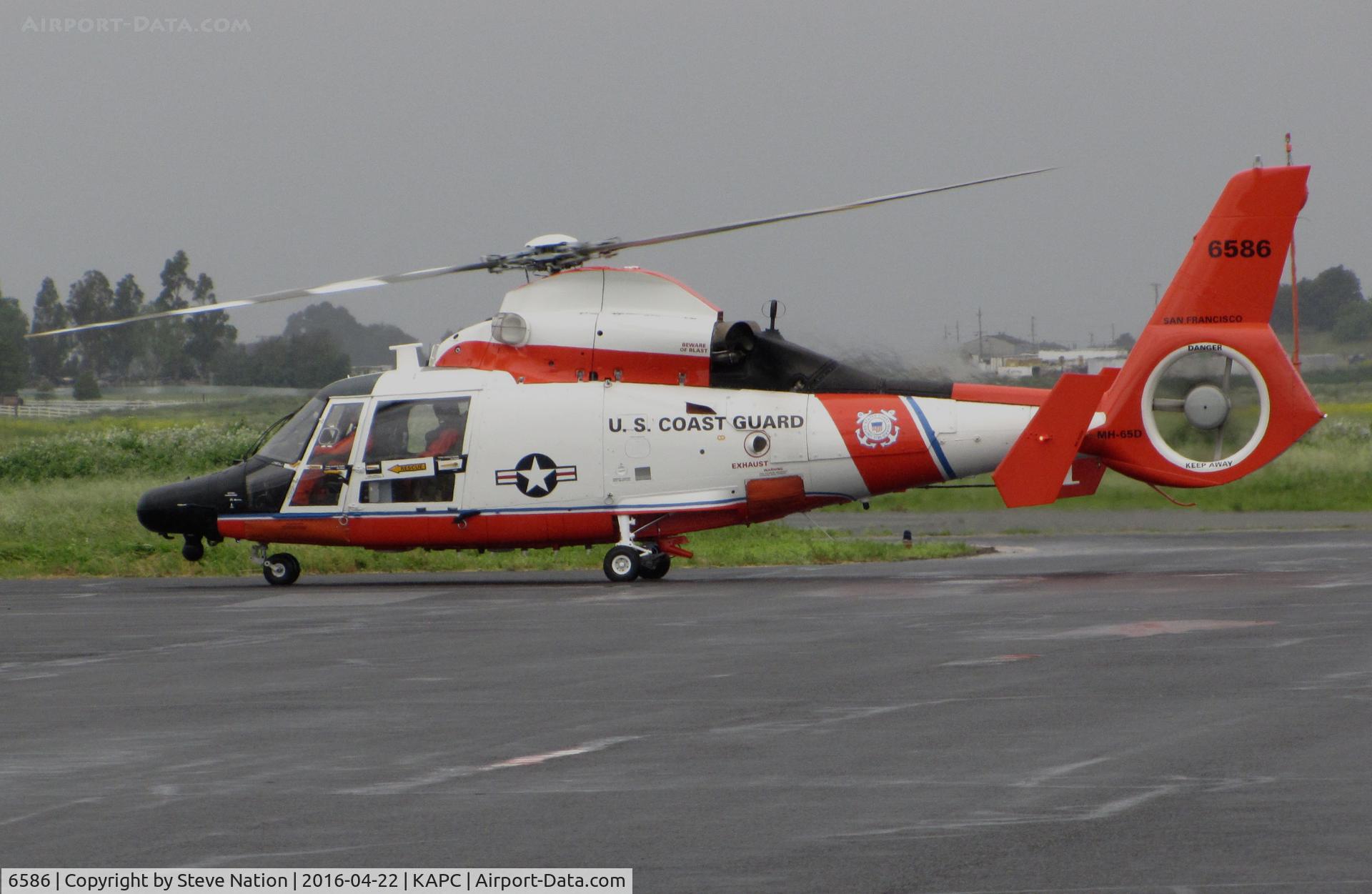 6586, Aerospatiale MH-65D Dolphin C/N 6285, USCG Aerospatiale HH-65C from CGAS San Francisco, CA taxiing for fuel stop @ Napa County Airport, CA