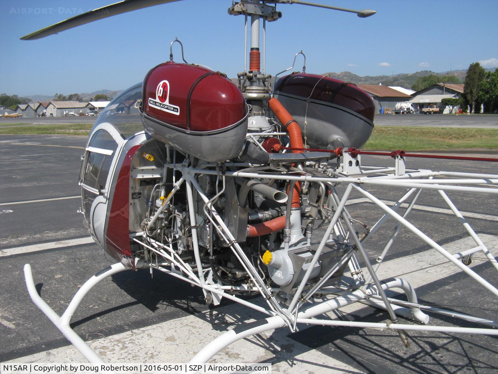 N15AR, 1963 Bell 47G-3B-1 Sioux C/N 2815, 1963 Bell 47G-3B-1 TROOPER (civil version of US Army OH-53 SIOUX) Lycoming TVO-435-A1A 260 Hp, on SZP Helipad