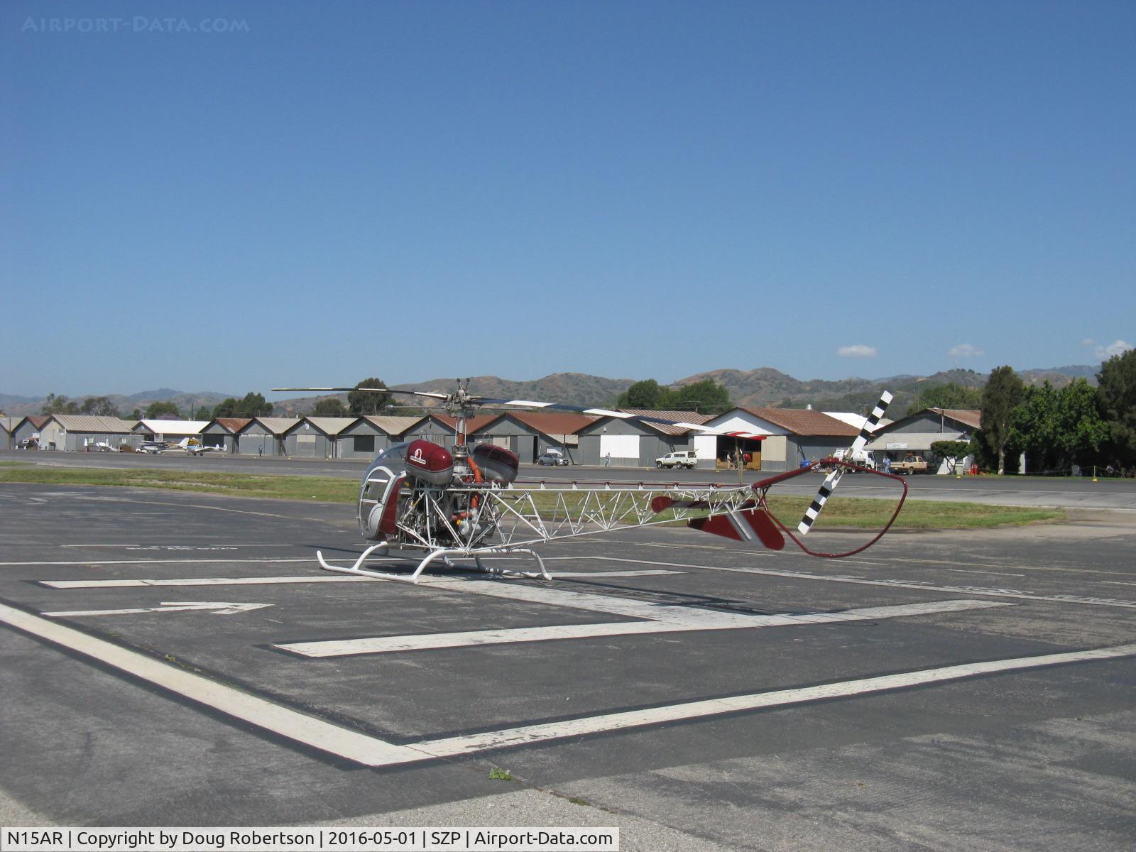 N15AR, 1963 Bell 47G-3B-1 Sioux C/N 2815, 1983 Bell 47G-3B-1 TROOPER (civil version of US Army OH-53 SIOUX ) Lycoming TVO-435-A1A 260 Hp, on SZP Helipad