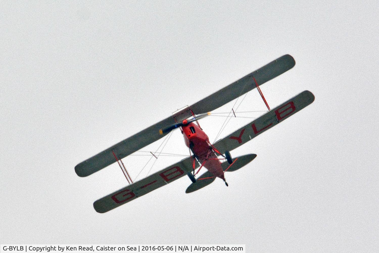 G-BYLB, 1940 De Havilland DH-82A Tiger Moth II C/N 83286, Tiger Moth seen over Winterton Norfolk.