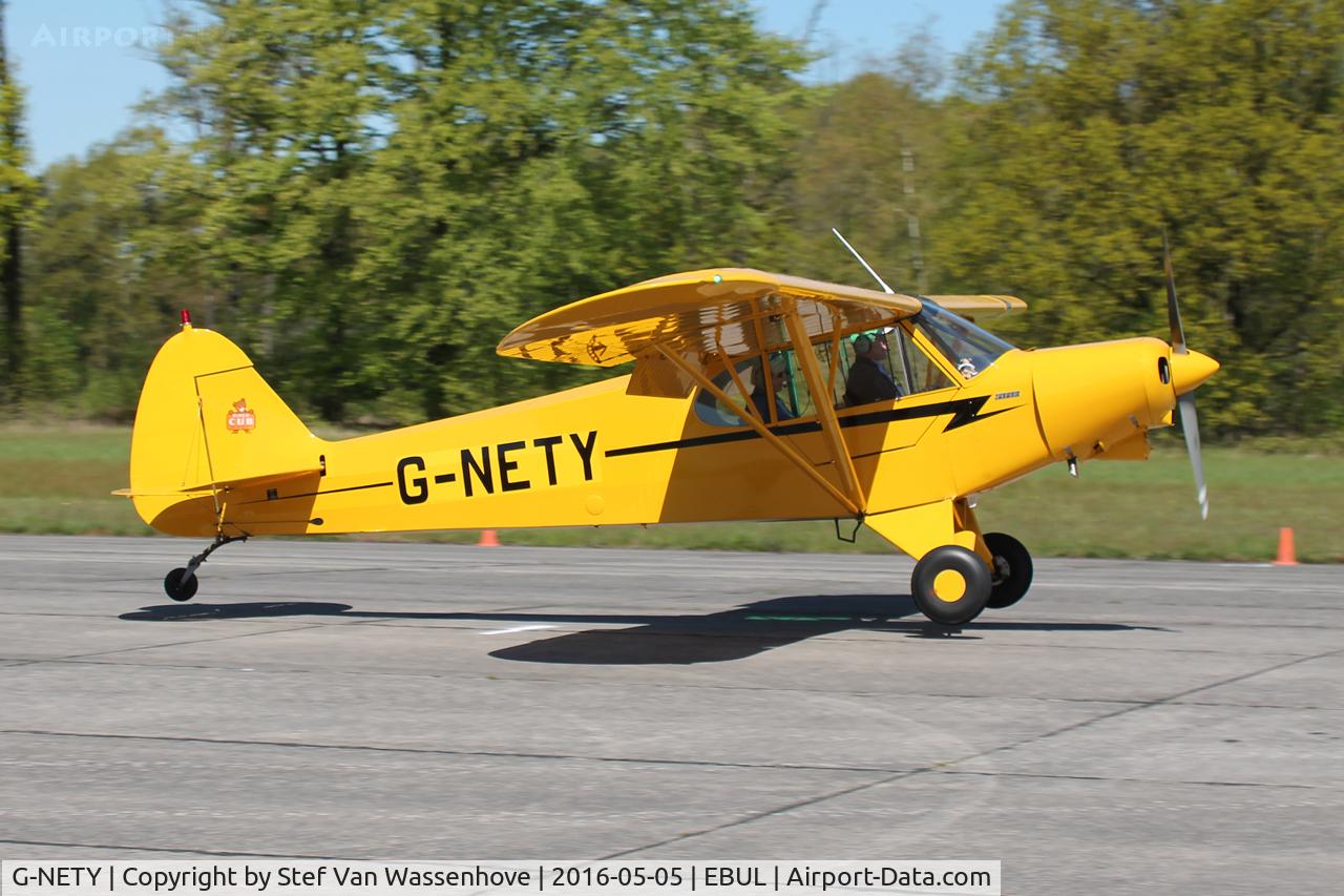 G-NETY, 1994 Piper PA-18-150 Super Cub C/N 1809108, Participant of the precision landing contest EBUL.