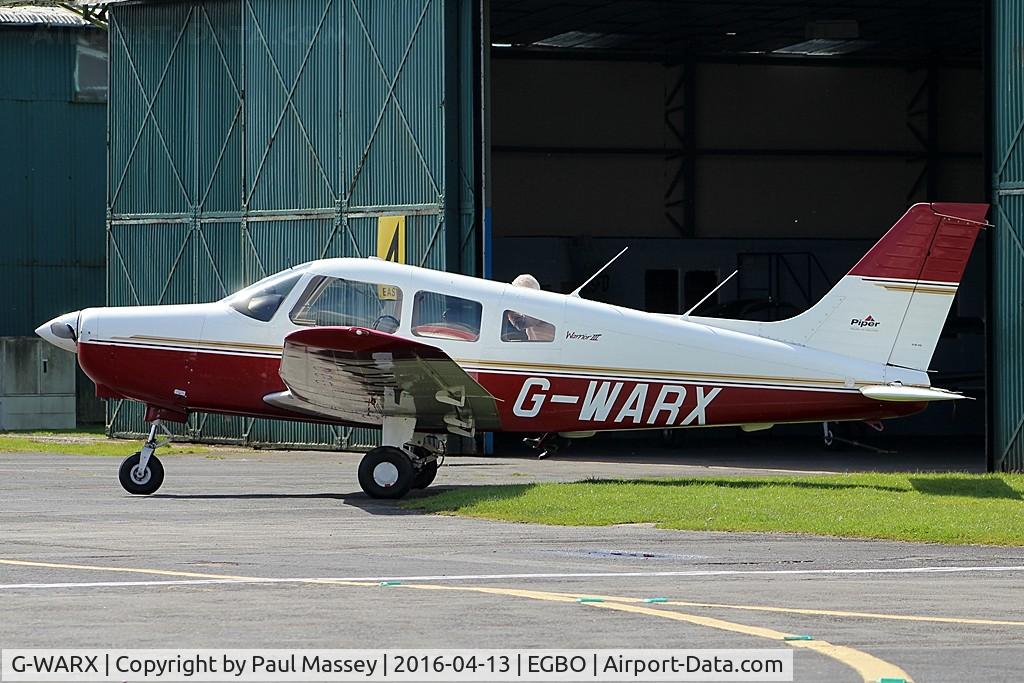 G-WARX, 1998 Piper PA-28-161 Cherokee Warrior III C/N 28-42038, EX:- N4126D. Resident @ Wolverhampton (Halfpenny Green).