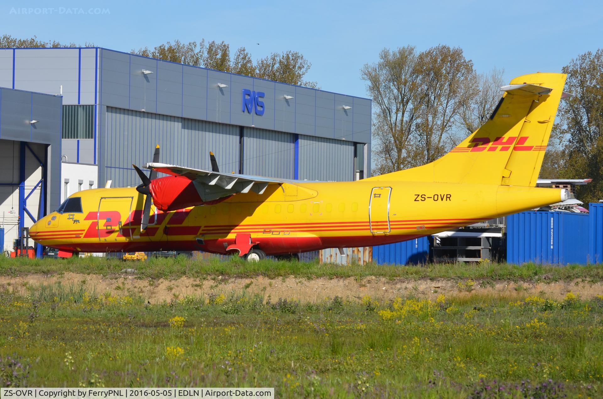 ZS-OVR, 1988 ATR 42-300 C/N 116, Stored in MGL. Solenta Aviation ATR42 in DHL c/s.