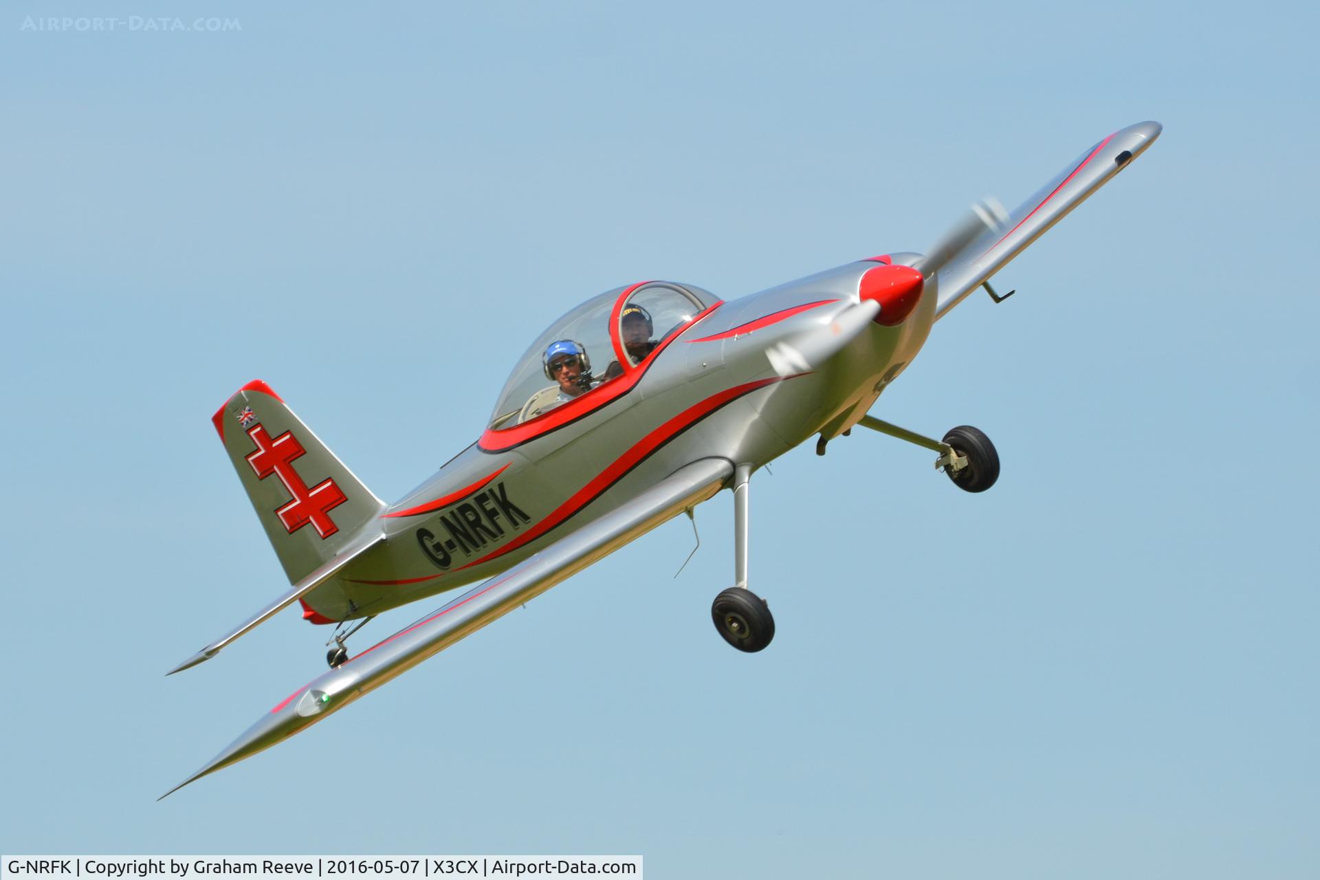 G-NRFK, 2013 Vans RV-8 C/N PFA 303-14135, Departing from Northrepps.