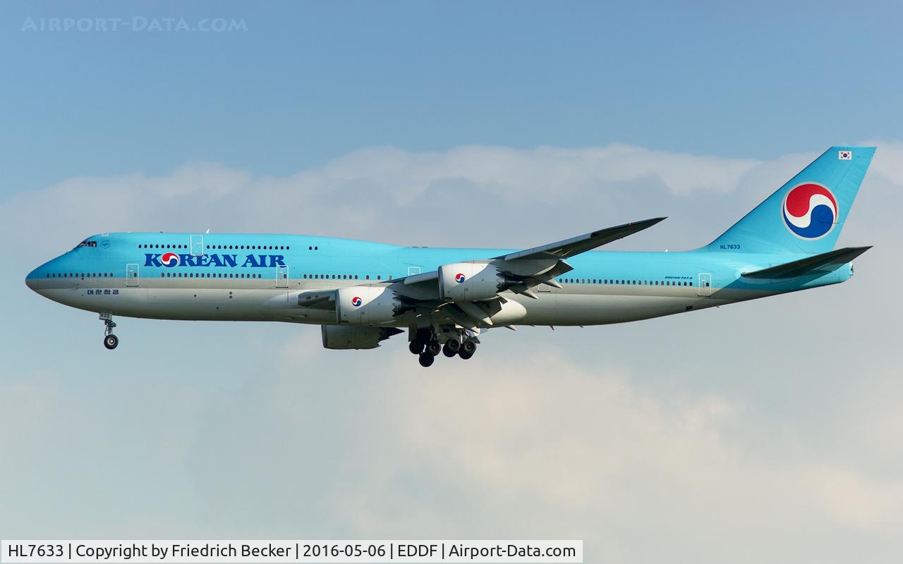 HL7633, 2015 Boeing 747-8B5 C/N 40908, on final RW07C