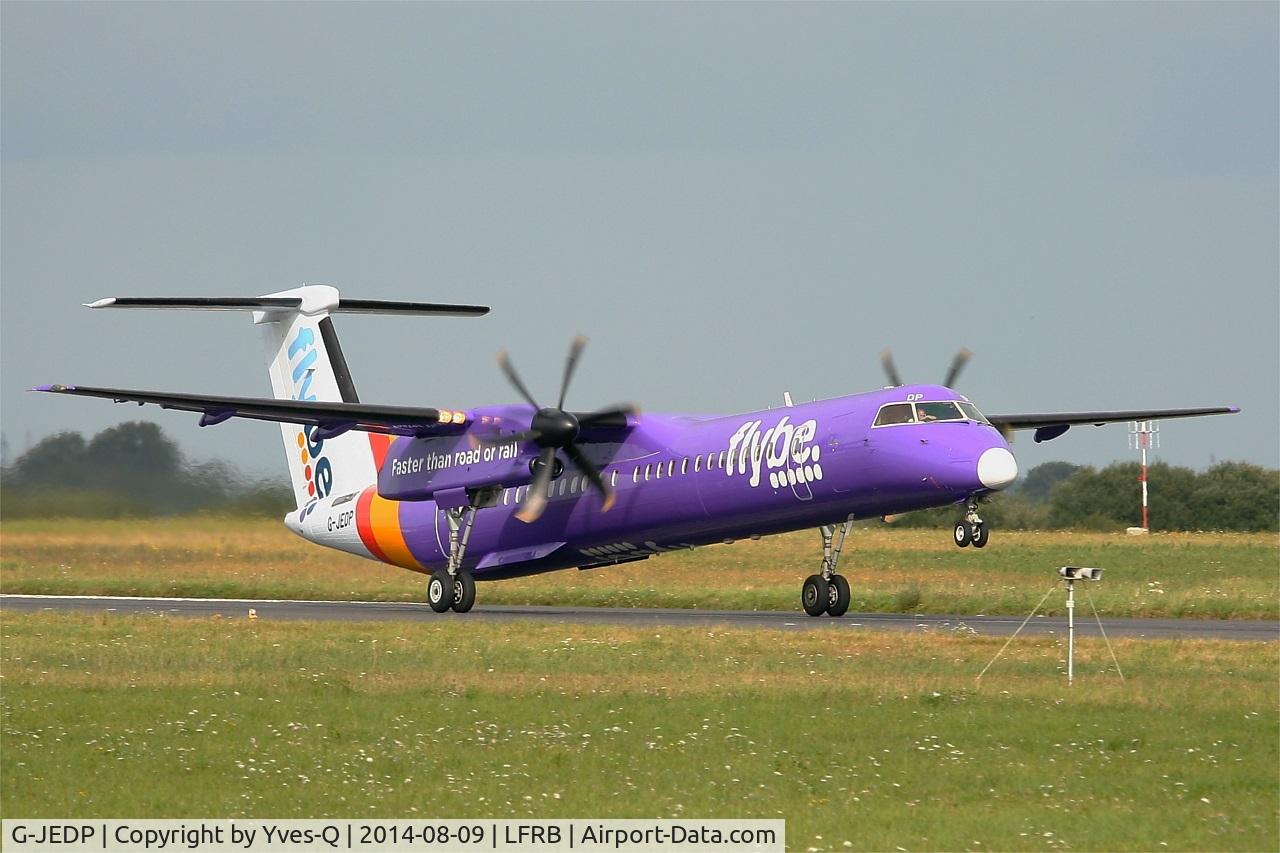 G-JEDP, 2003 De Havilland Canada DHC-8-402Q Dash 8 C/N 4085, De Havilland Canada DHC-8-402Q Dash 8, Take off rwy 07R, Brest-Bretagne airport (LFRB-BES)