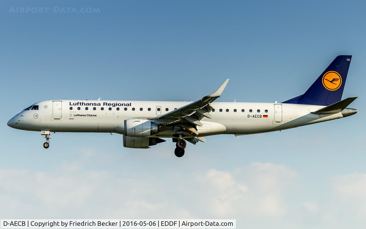 D-AECB, 2009 Embraer 190LR (ERJ-190-100LR) C/N 19000332, on final RW07L