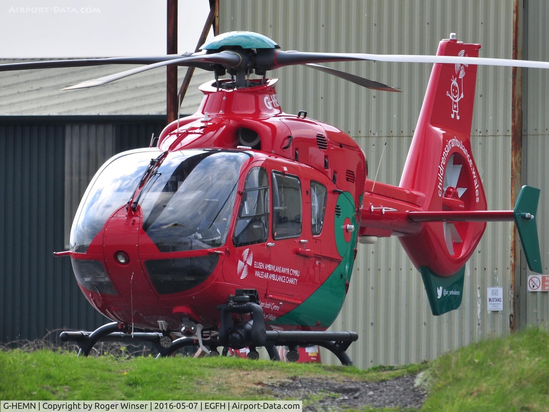 G-HEMN, 2012 Eurocopter EC-135T-2+ C/N 1070, Visiting Wales Air Ambulance helicopter as the Childrens Air Ambulance for Wales.