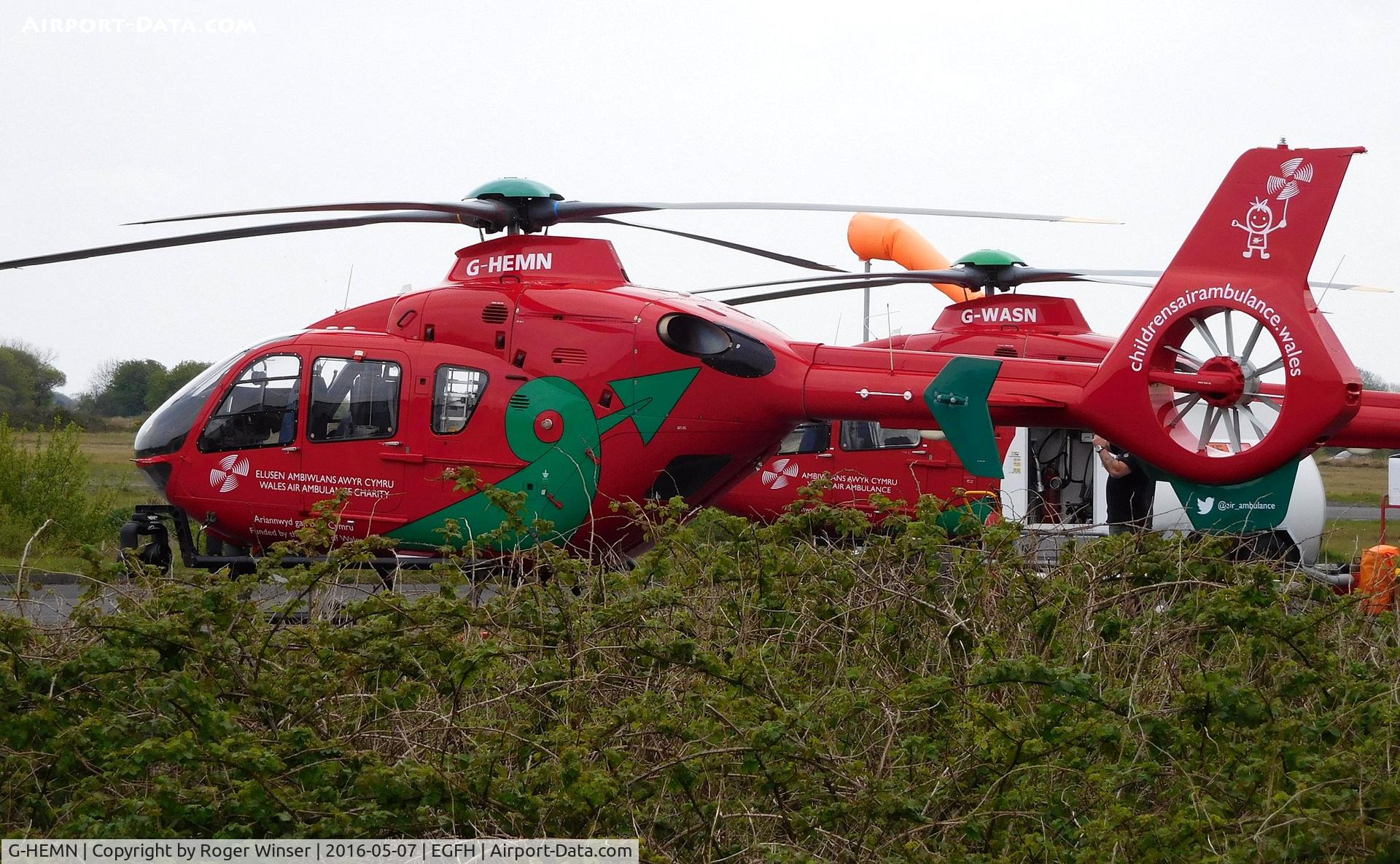 G-HEMN, 2012 Eurocopter EC-135T-2+ C/N 1070, Visiting Wales Air Ambulance helicopter as the Chidrens Air Ambulance for Wales.