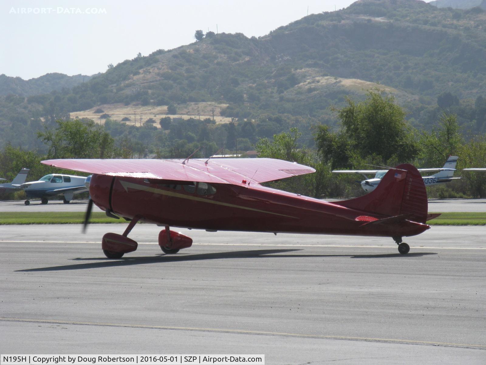 N195H, 1948 Cessna 195 Businessliner C/N 7200, 1948 Cessna 195 BUSINESSLINER, Jacobs R-755-A2 300 Hp radial, taxi back after landing Rwy 22
